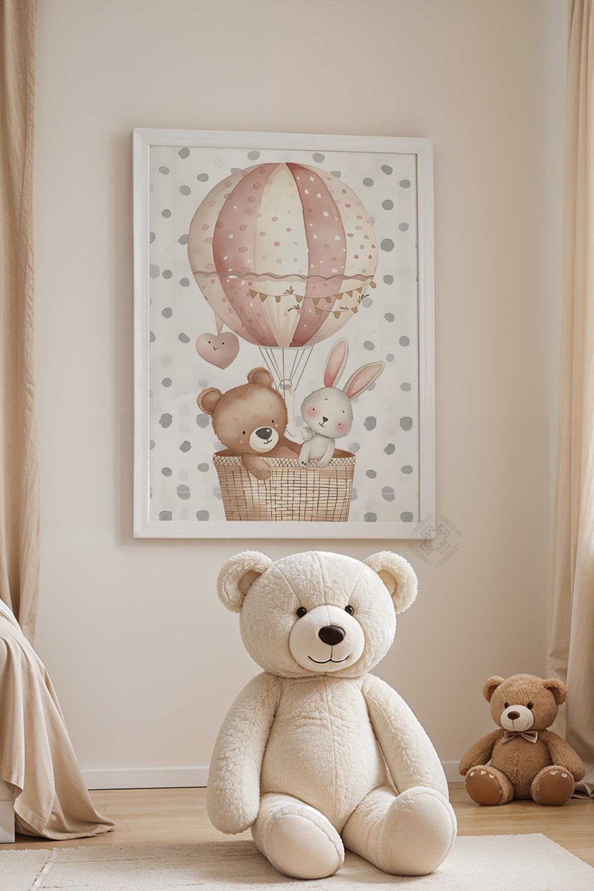 Çocuk Odası, Bebek Odası Beyaz Çerçeveli Poster, Tablo No:149