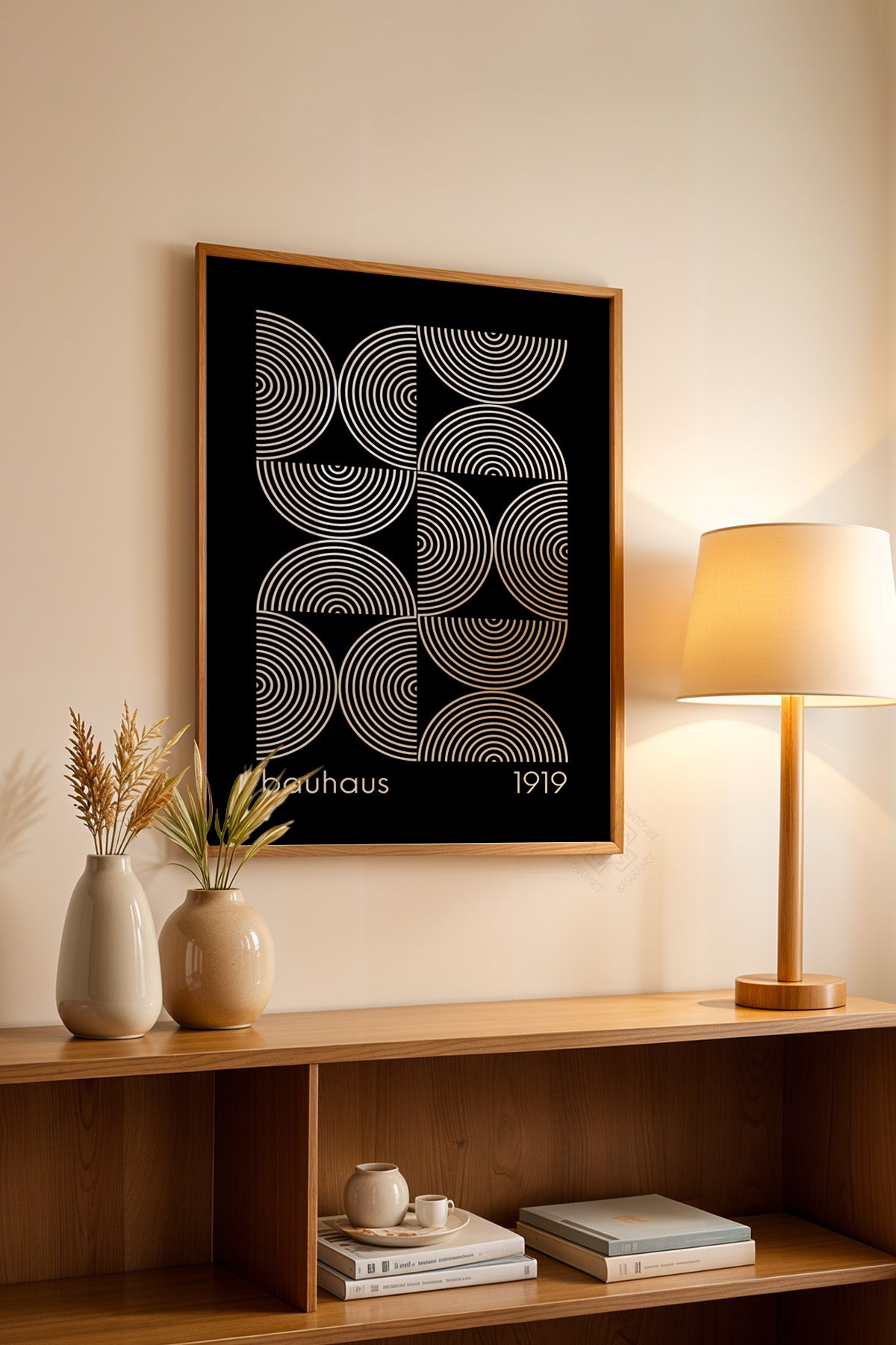 Bauhaus Serisi Ahşap Çerçeveli Poster, Tablo No:41