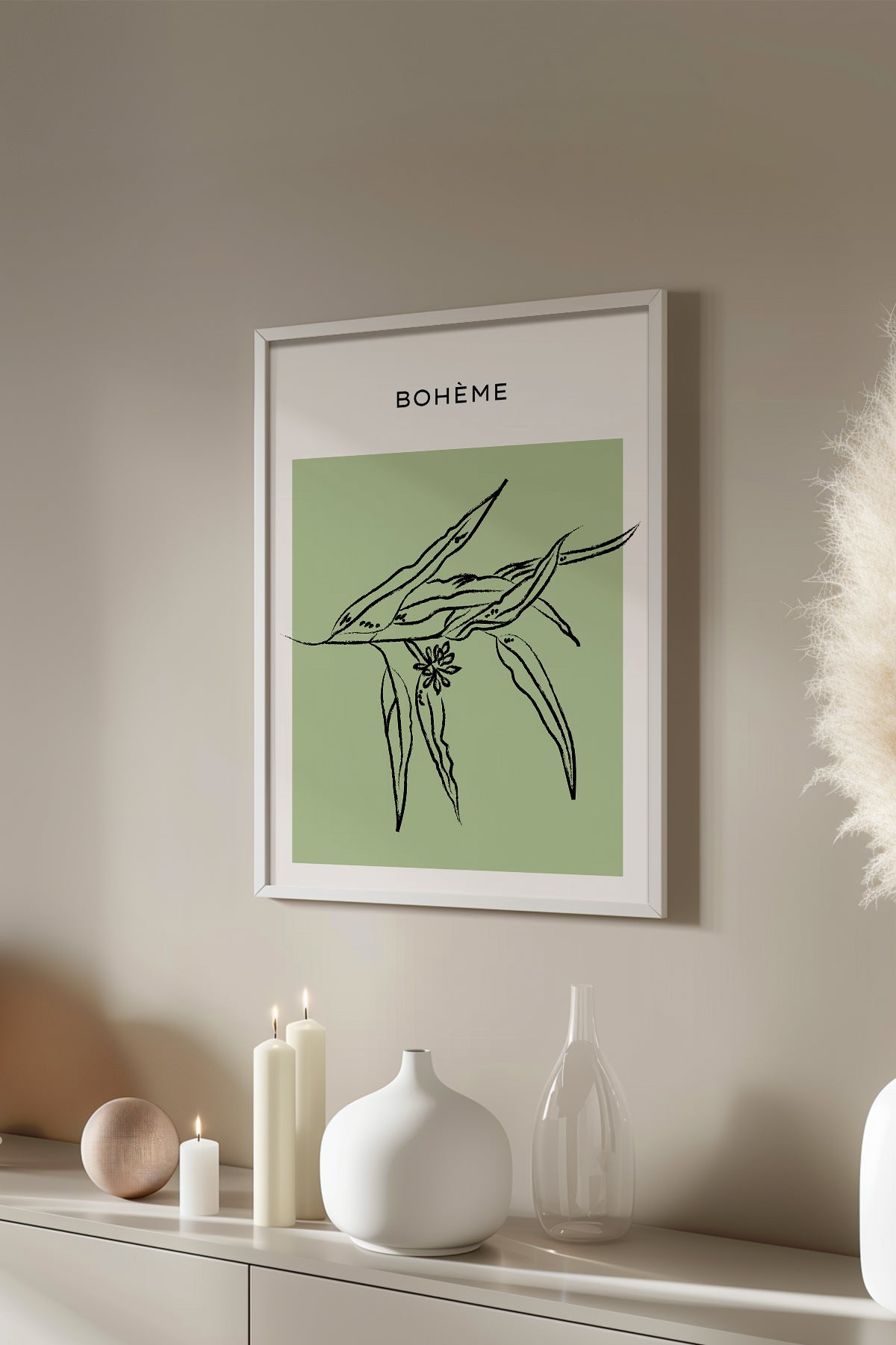 Bohemian Serisi Beyaz Çerçeveli Poster, Tablo No:60