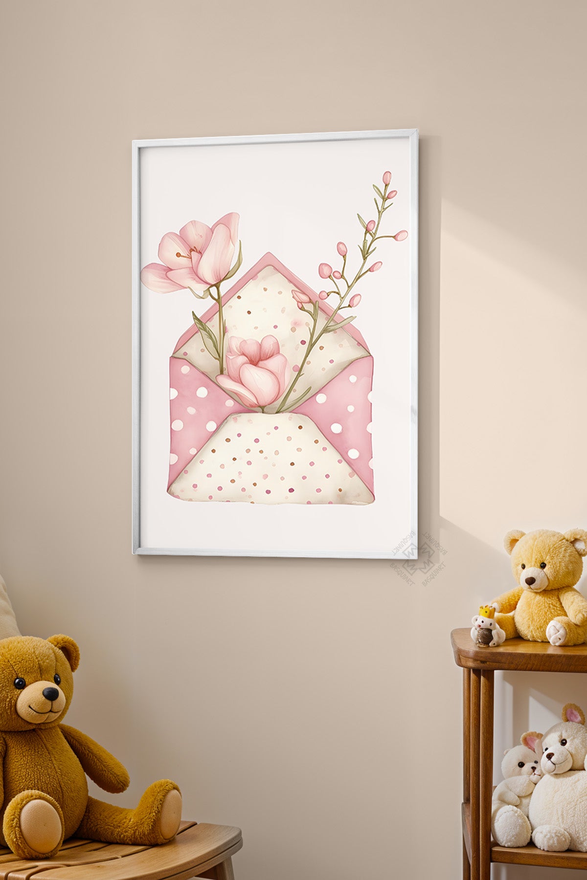 Çocuk Odası, Bebek Odası Beyaz Çerçeveli Poster, Tablo No:43