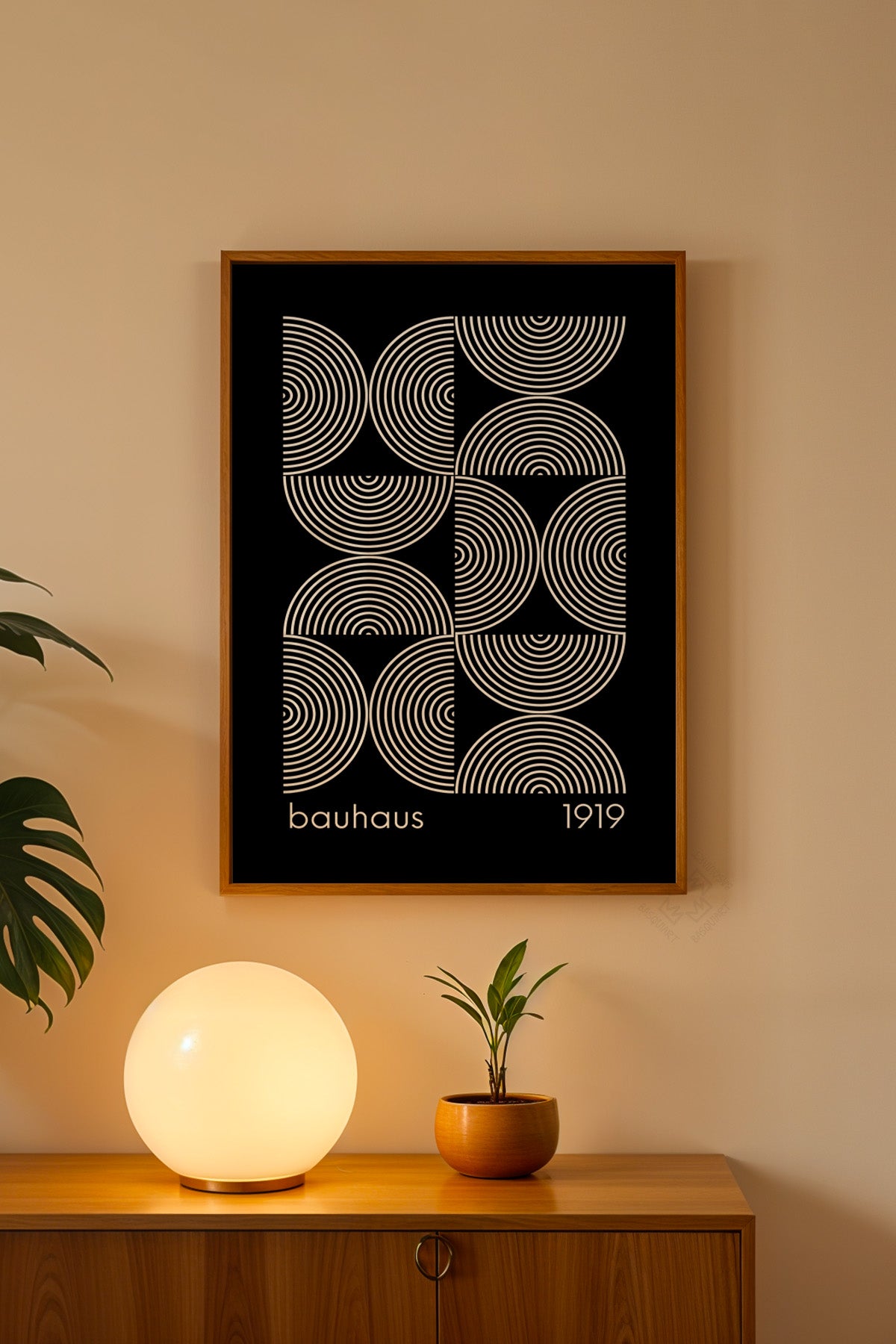 Bauhaus Serisi Ahşap Çerçeveli Poster, Tablo No:41
