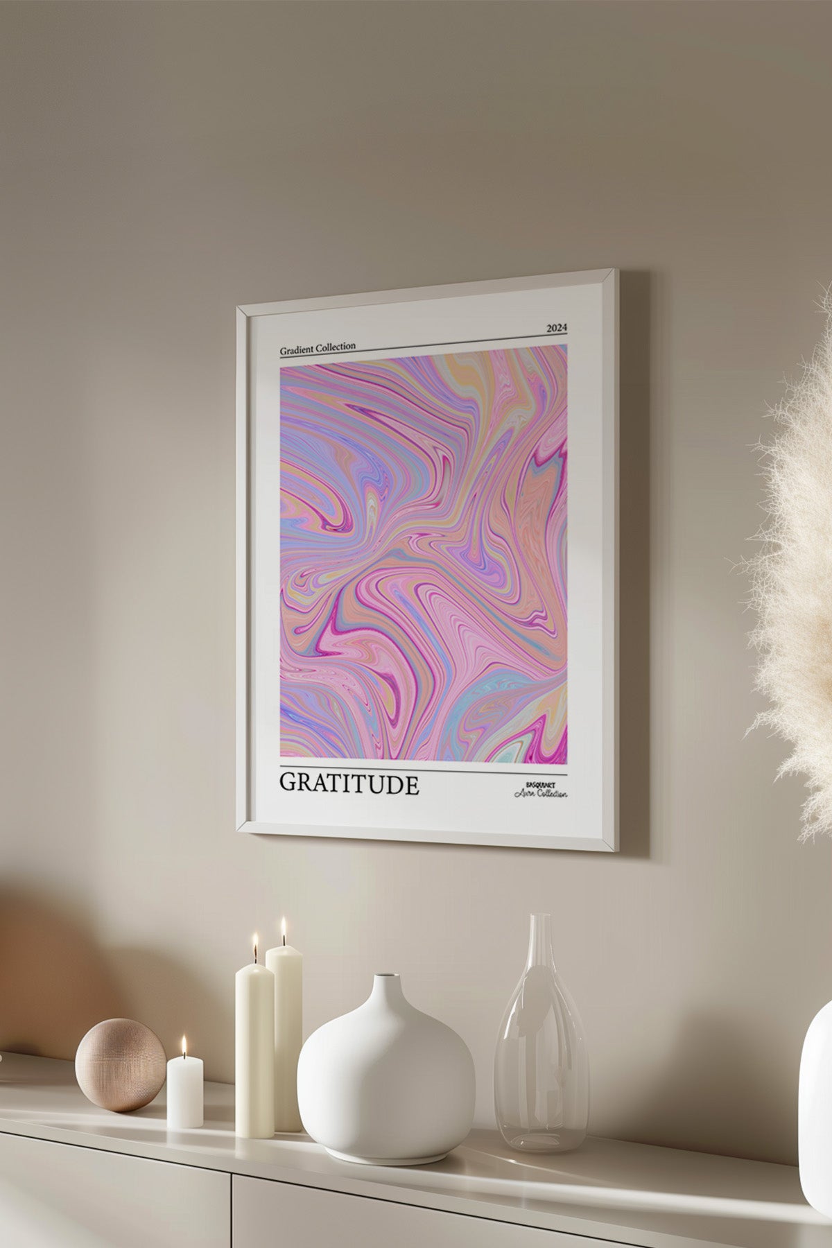 Aura Serisi Beyaz Çerçeveli Poster, Tablo No:39