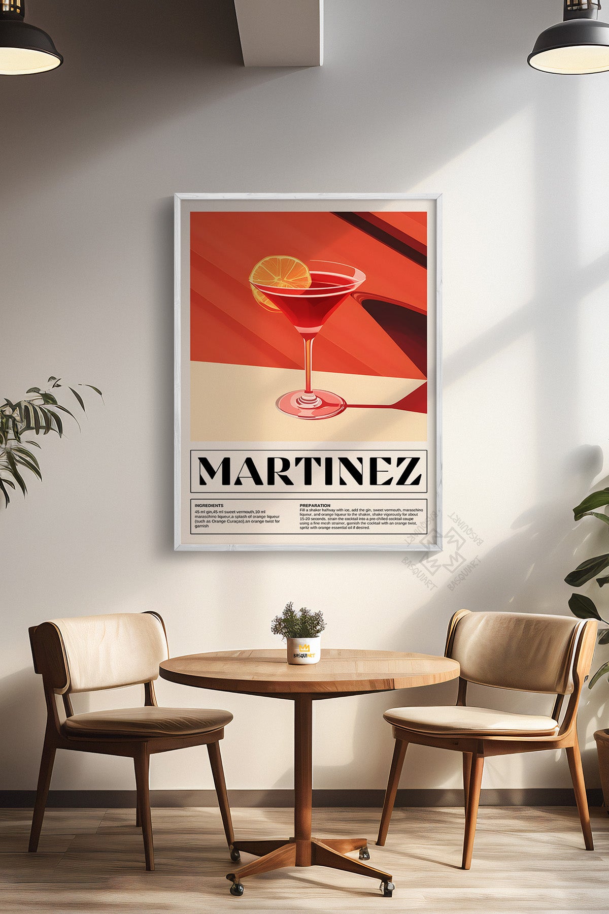 Kokteyl Serisi Beyaz Çerçeveli Poster, Tablo, Cafe, Restoran, Mutfak Duvar Dekoru No:1