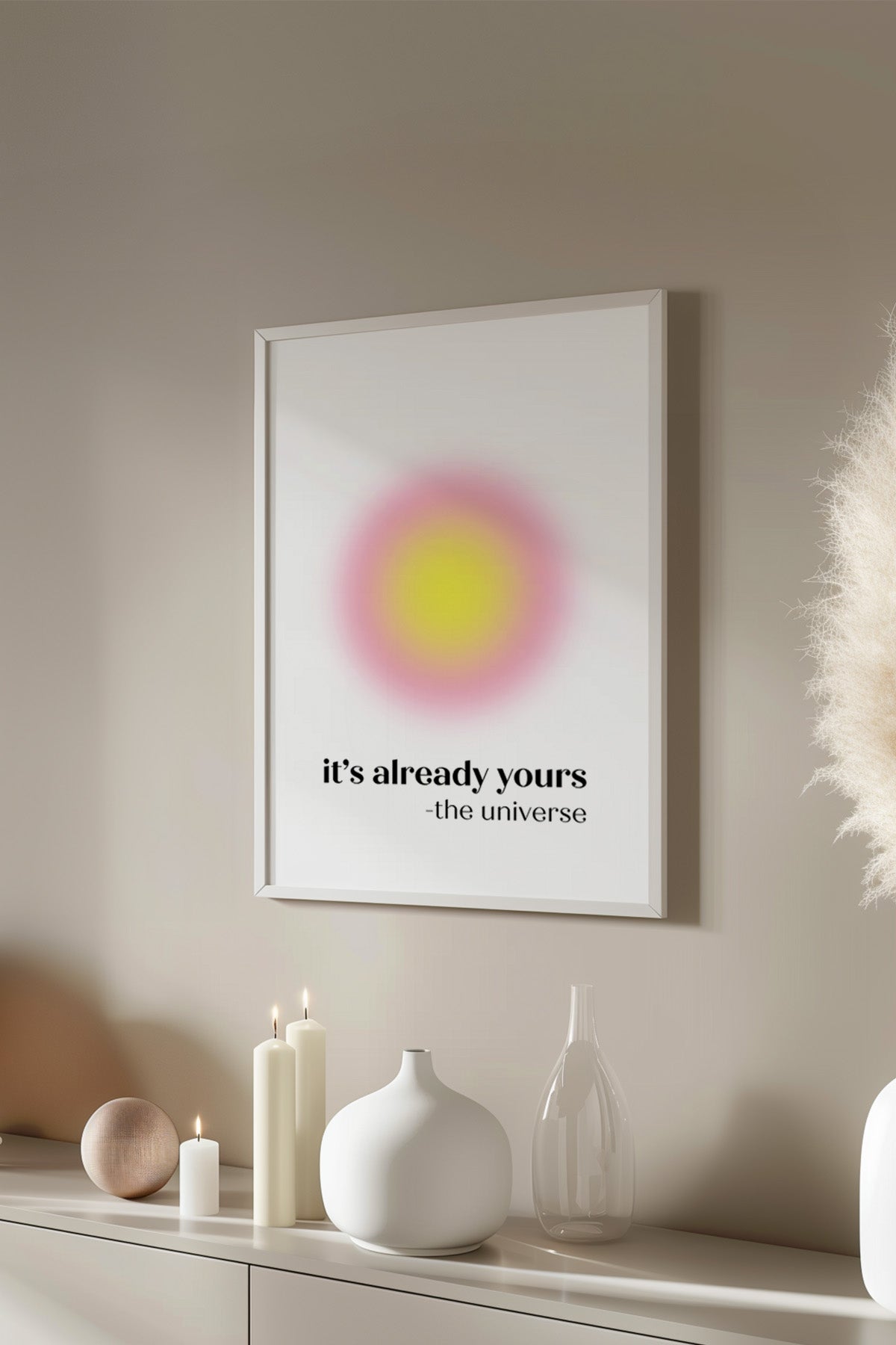 Aura Serisi Beyaz Çerçeveli Poster, Tablo No:92