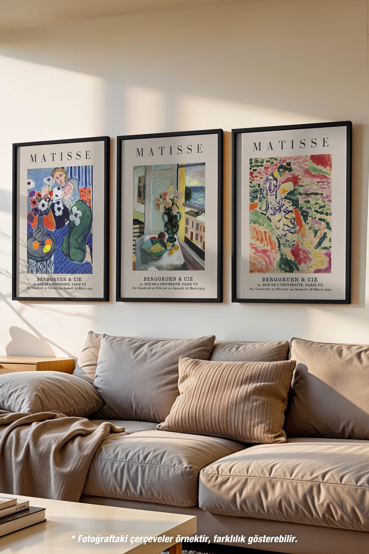 Matisse 3'lü Siyah Çerçeveli Poster, Tablo Seti No:16