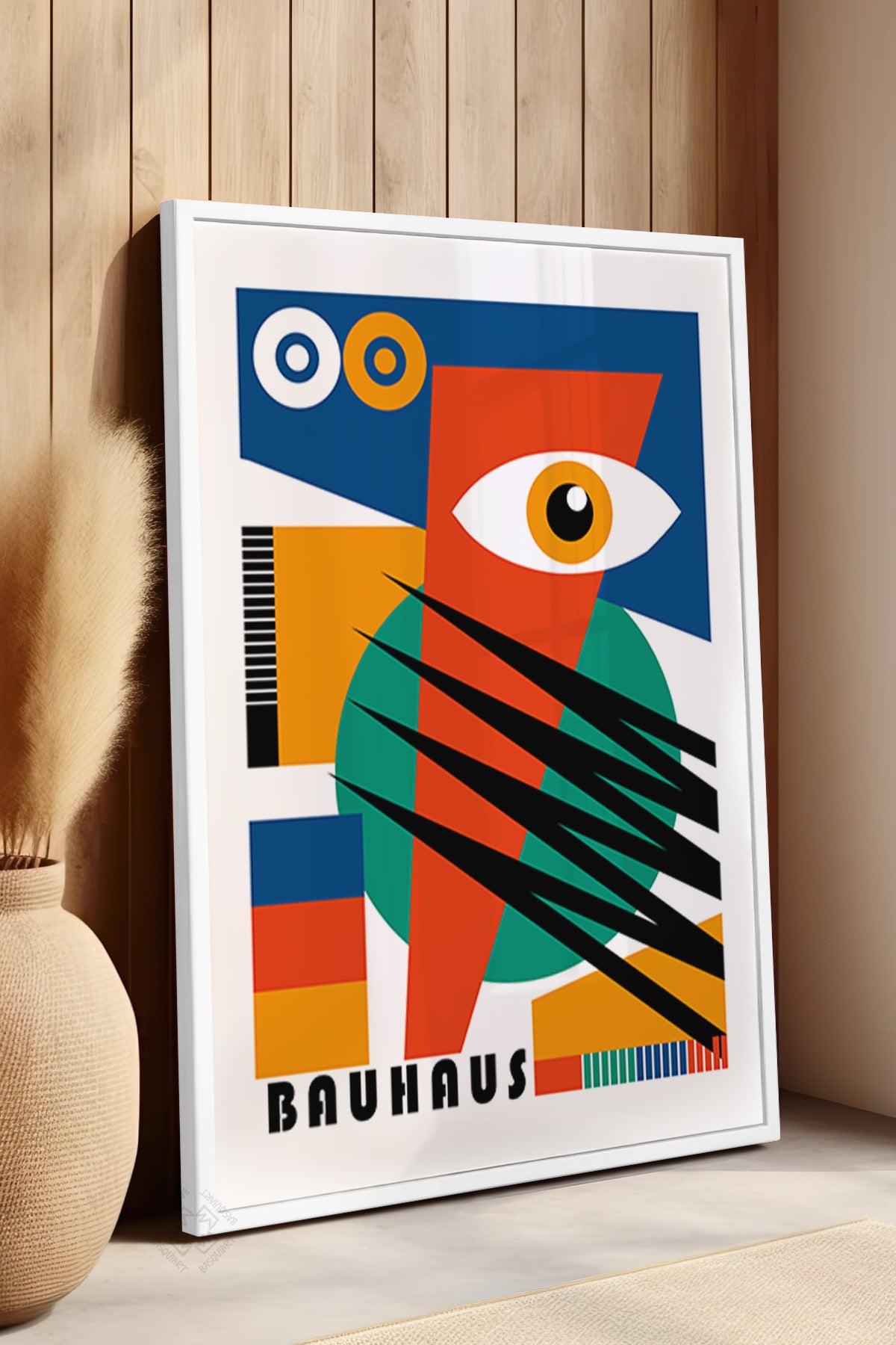 Bauhaus Serisi Beyaz Çerçeveli Poster, Tablo No:1