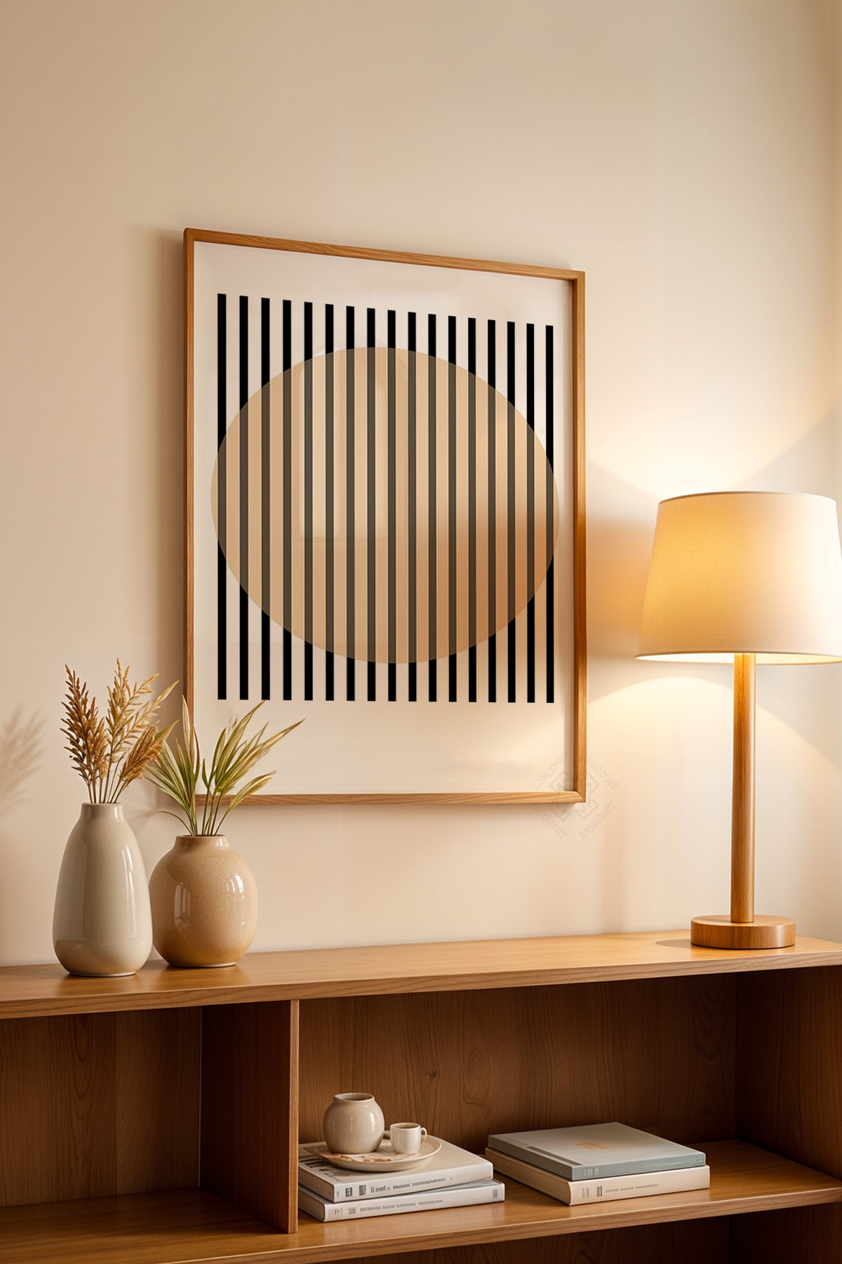 Bauhaus Serisi Ahşap Çerçeveli Poster, Tablo No:75