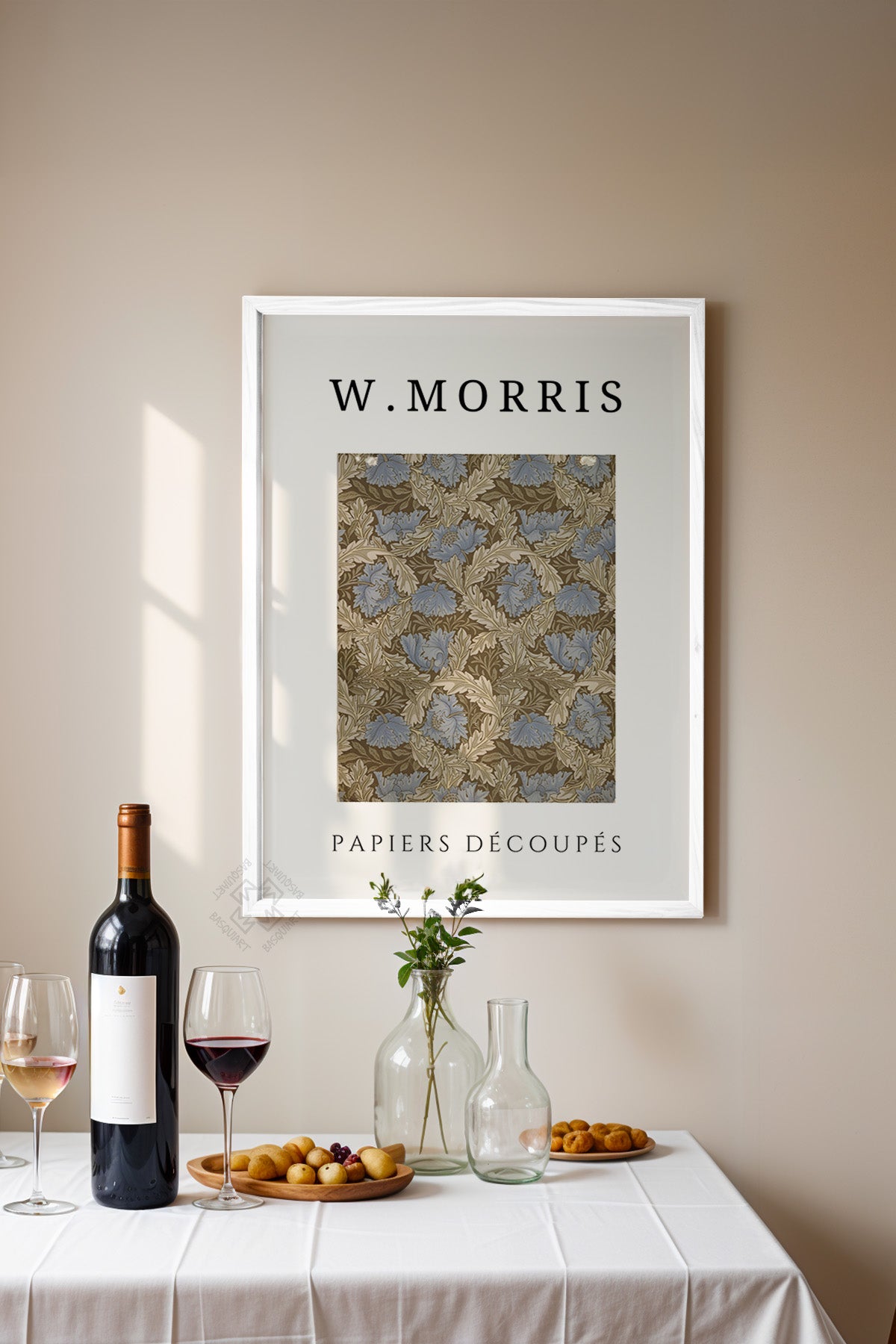 William Morris Serisi Beyaz Çerçeveli Poster, Tablo Duvar Dekoru No:7