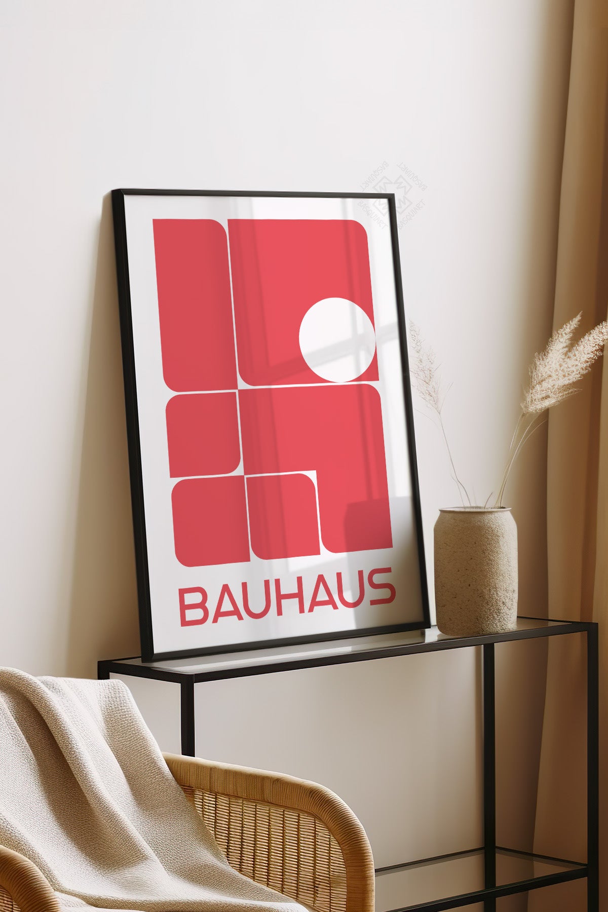 Bauhaus Serisi Siyah Çerçeveli Poster, Tablo No:84
