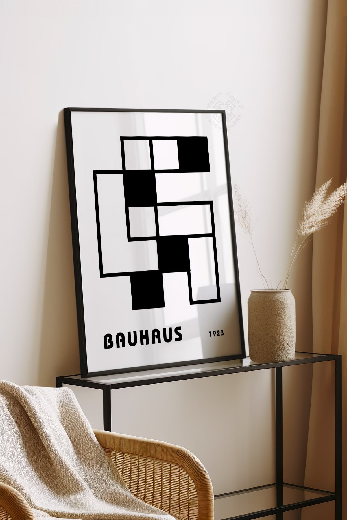 Bauhaus Serisi Siyah Çerçeveli Poster, Tablo No:51