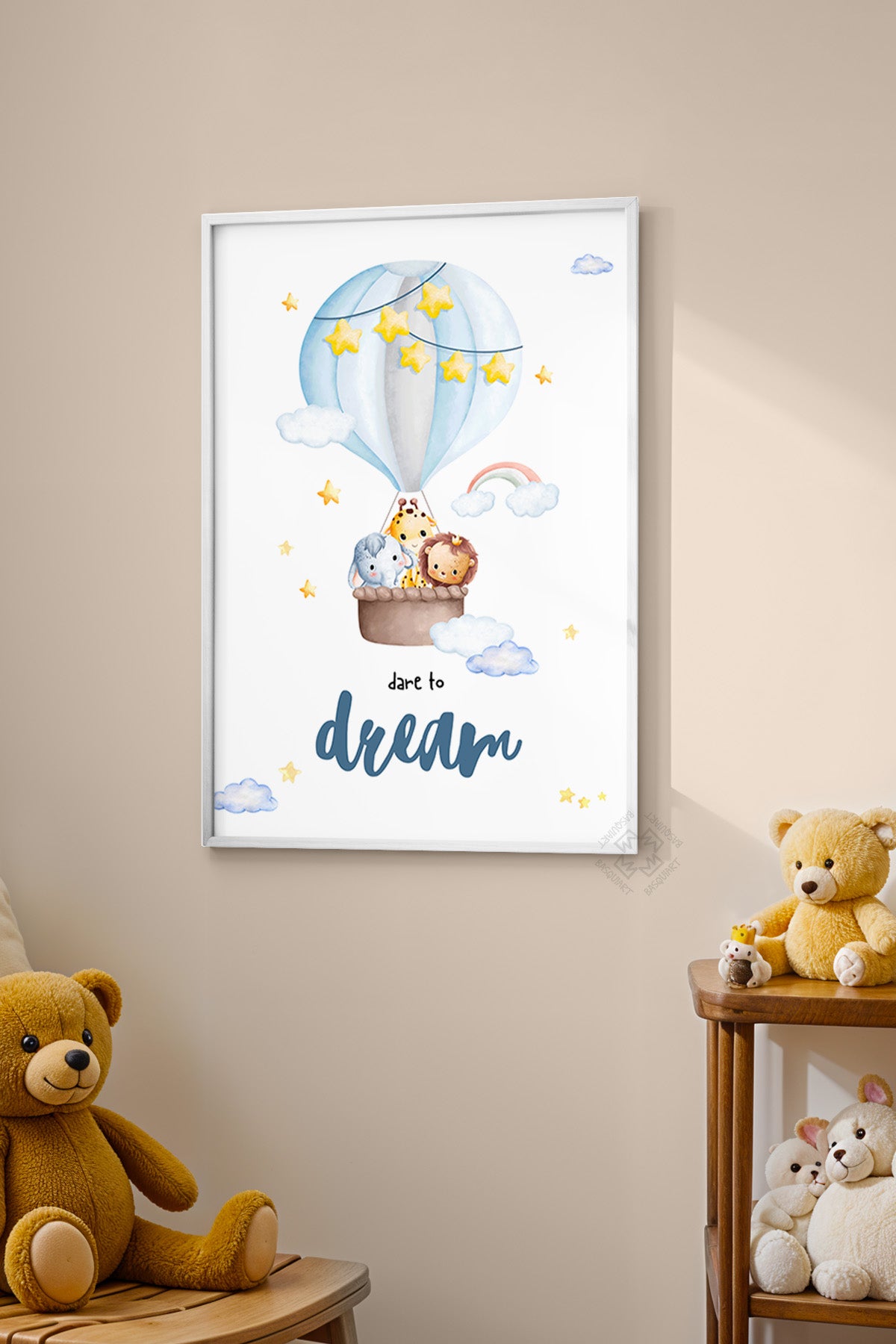 Çocuk Odası, Bebek Odası Beyaz Çerçeveli Poster, Tablo No:23
