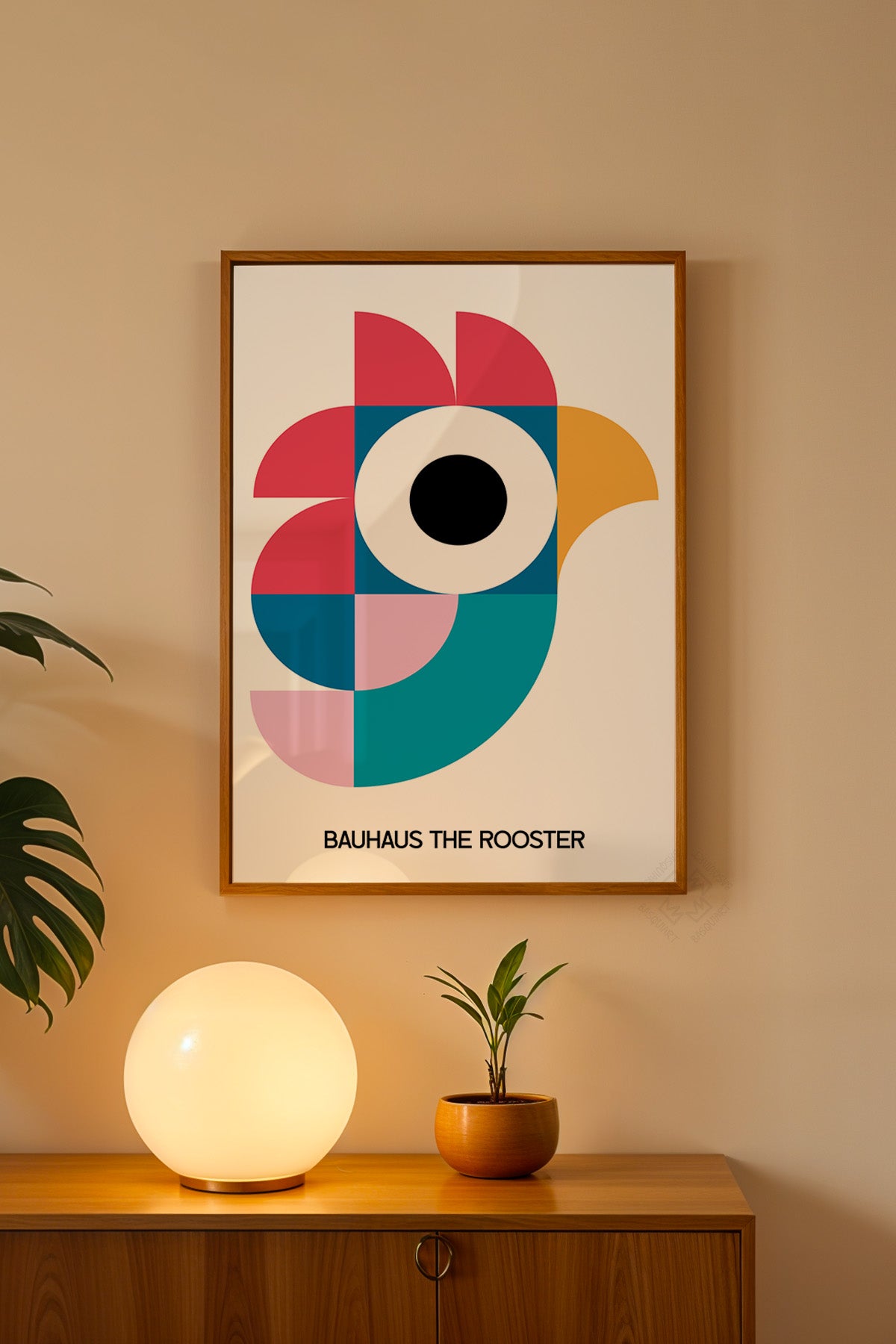 Bauhaus Serisi Ahşap Çerçeveli Poster, Tablo No:121