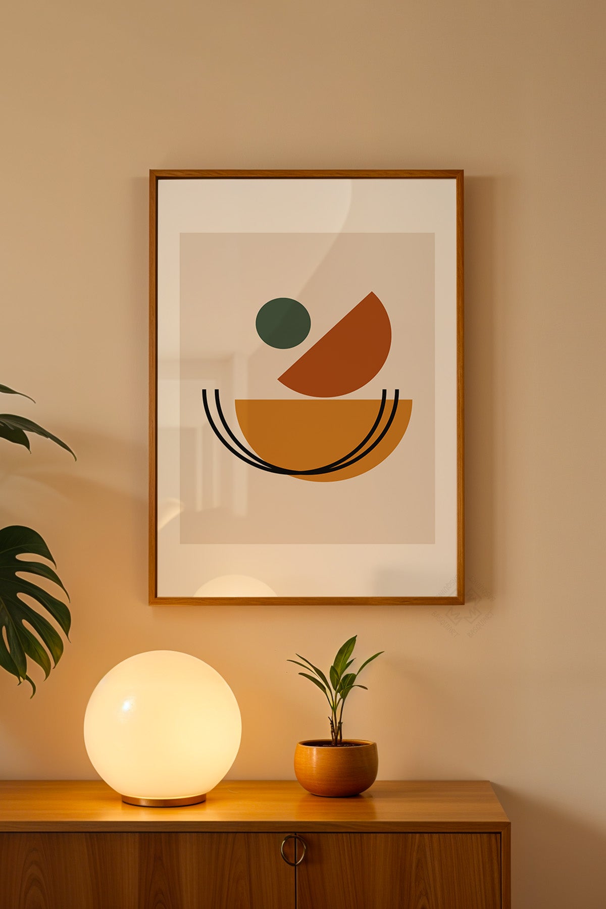 Bauhaus Serisi Ahşap Çerçeveli Poster, Tablo No:100