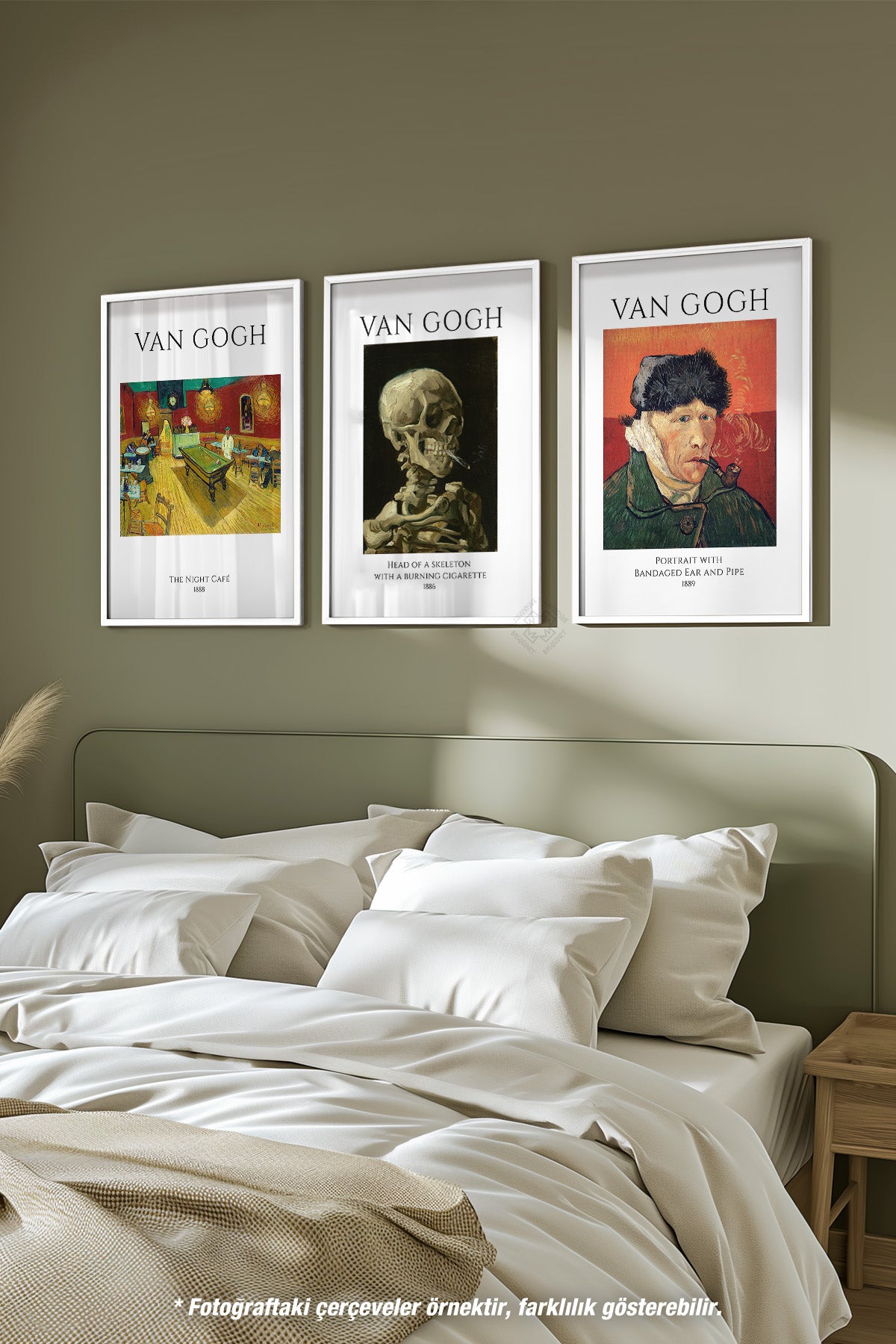 Van Gogh Sanatsal 3'lü Beyaz Çerçeveli Poster, Tablo Seti No:3