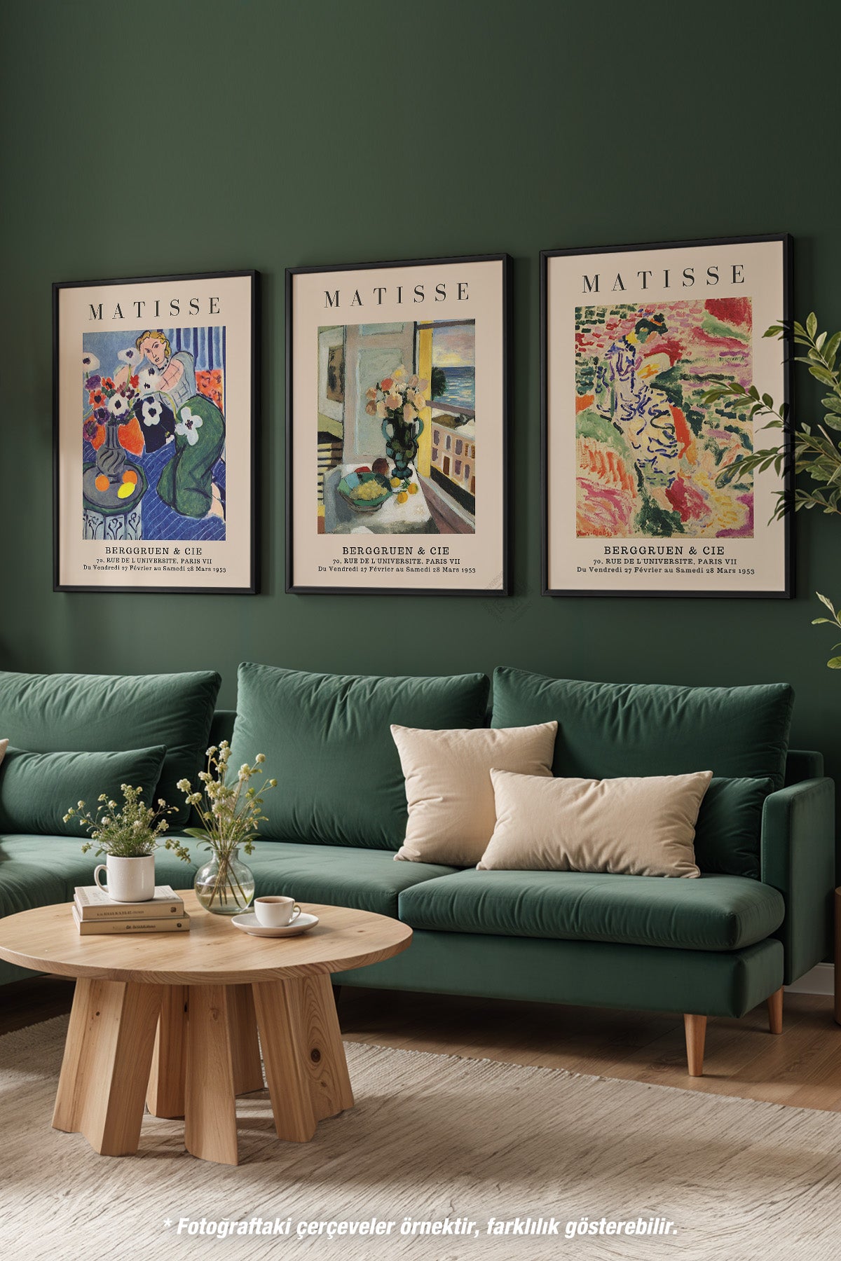 Matisse 3'lü Siyah Çerçeveli Poster, Tablo Seti No:16