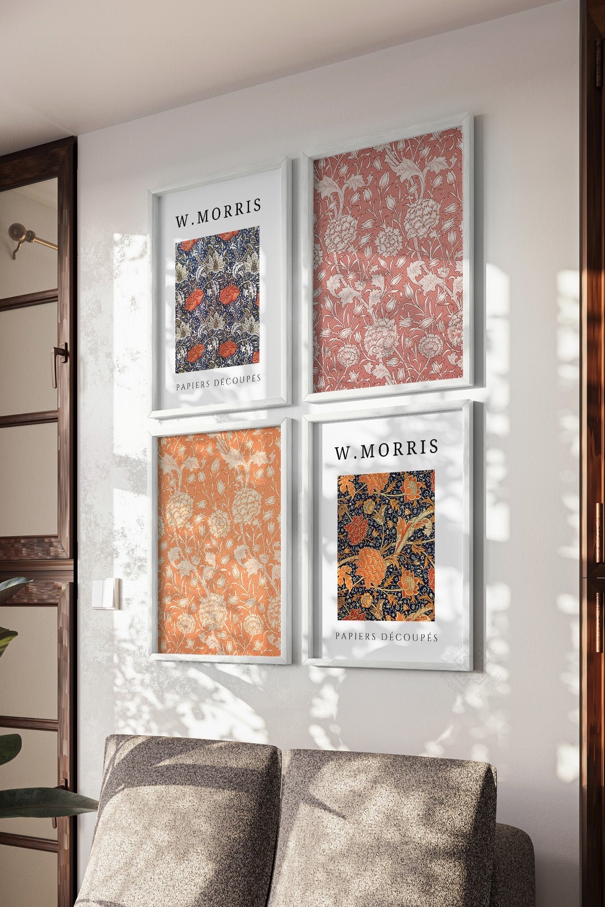Morris 4'lü Beyaz Çerçeveli Poster, Tablo Seti No:43