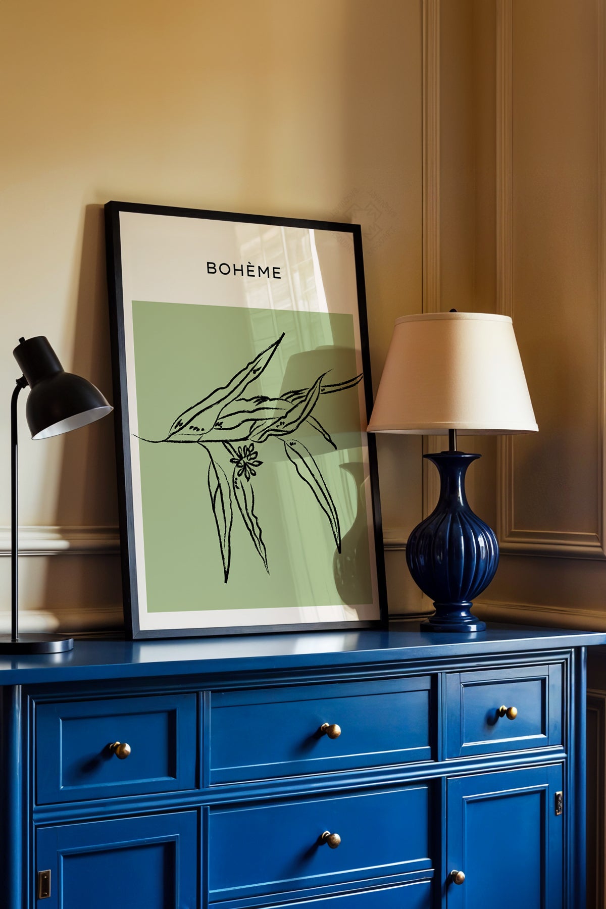 Bohemian Serisi Siyah Çerçeveli Poster, Tablo No:60