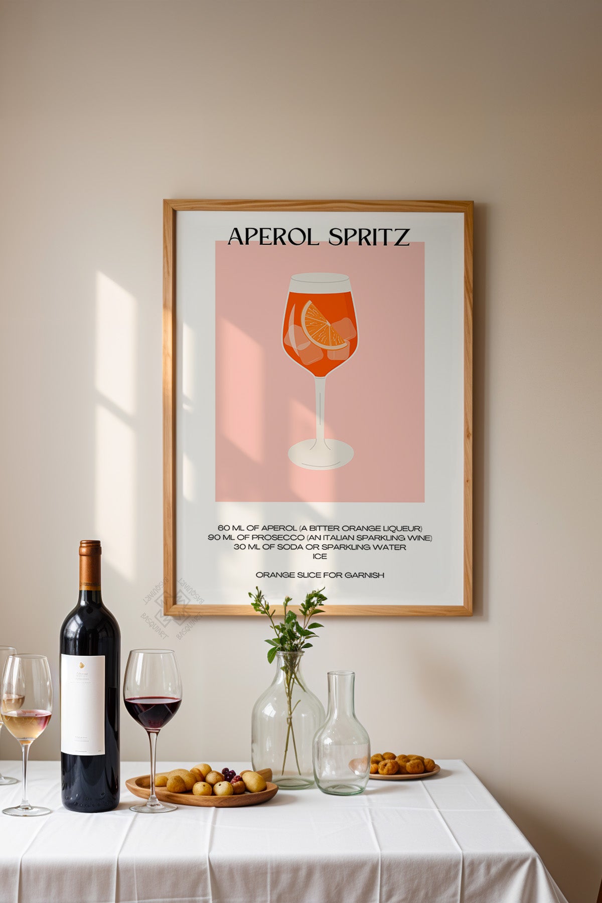Kokteyl Serisi Ahşap Çerçeveli Poster, Tablo, Cafe, Restoran, Mutfak Duvar Dekoru No:15