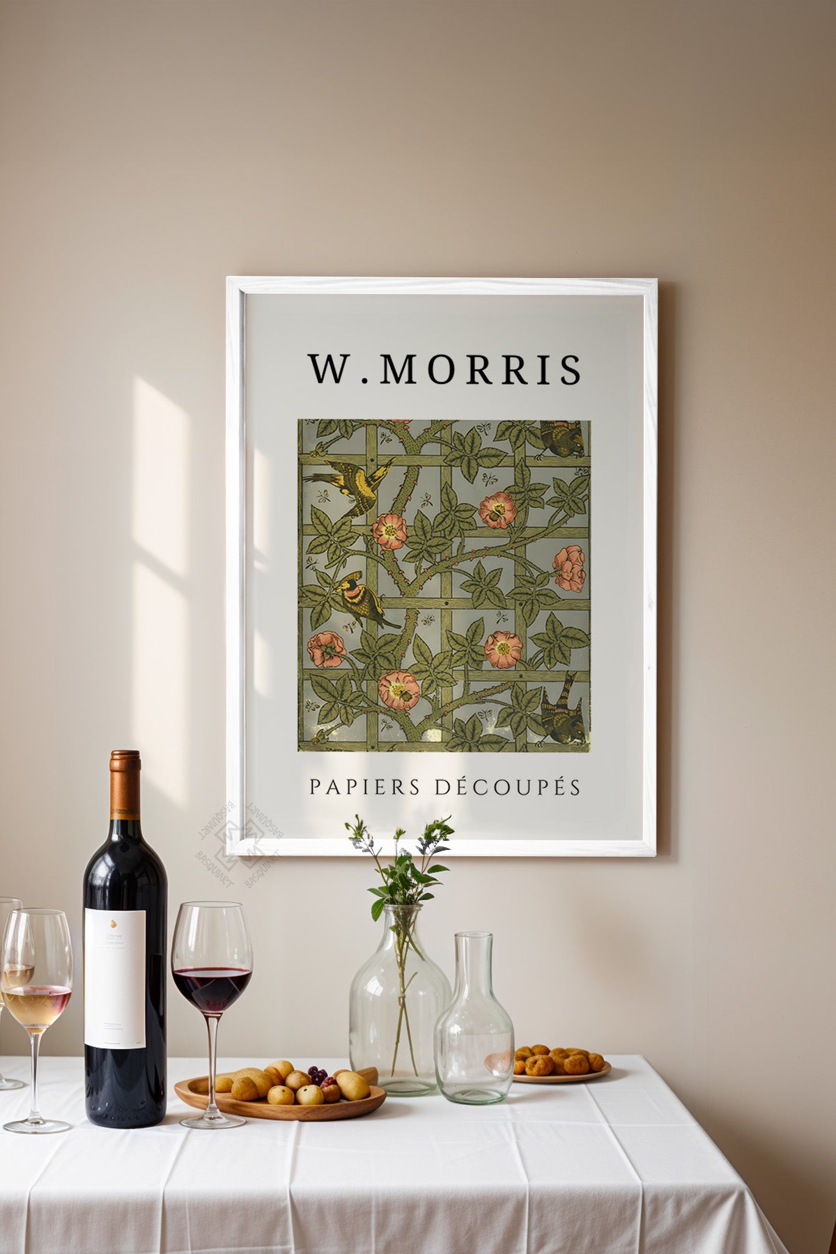William Morris Serisi Beyaz Çerçeveli Poster, Tablo Duvar Dekoru No:4