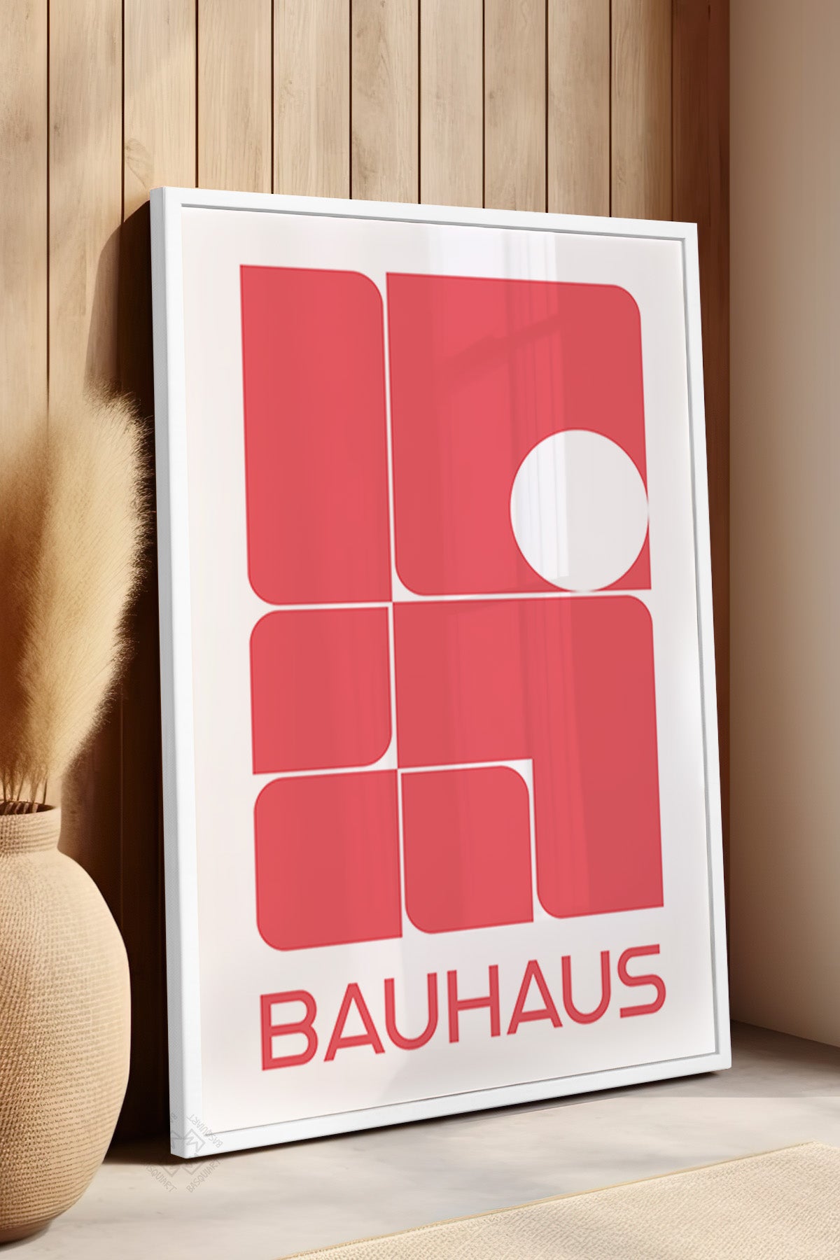 Bauhaus Serisi Beyaz Çerçeveli Poster, Tablo No:84