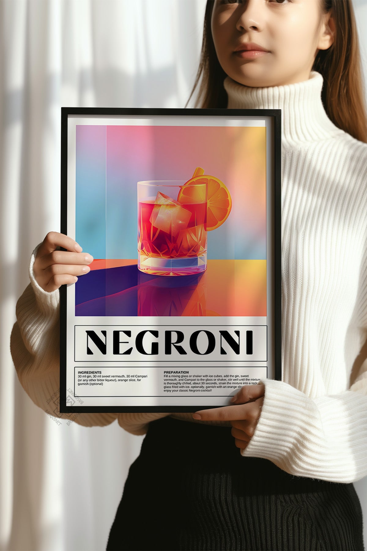 Kokteyl Serisi Siyah Çerçeveli Poster, Tablo, Cafe, Restoran, Mutfak Duvar Dekoru No:2