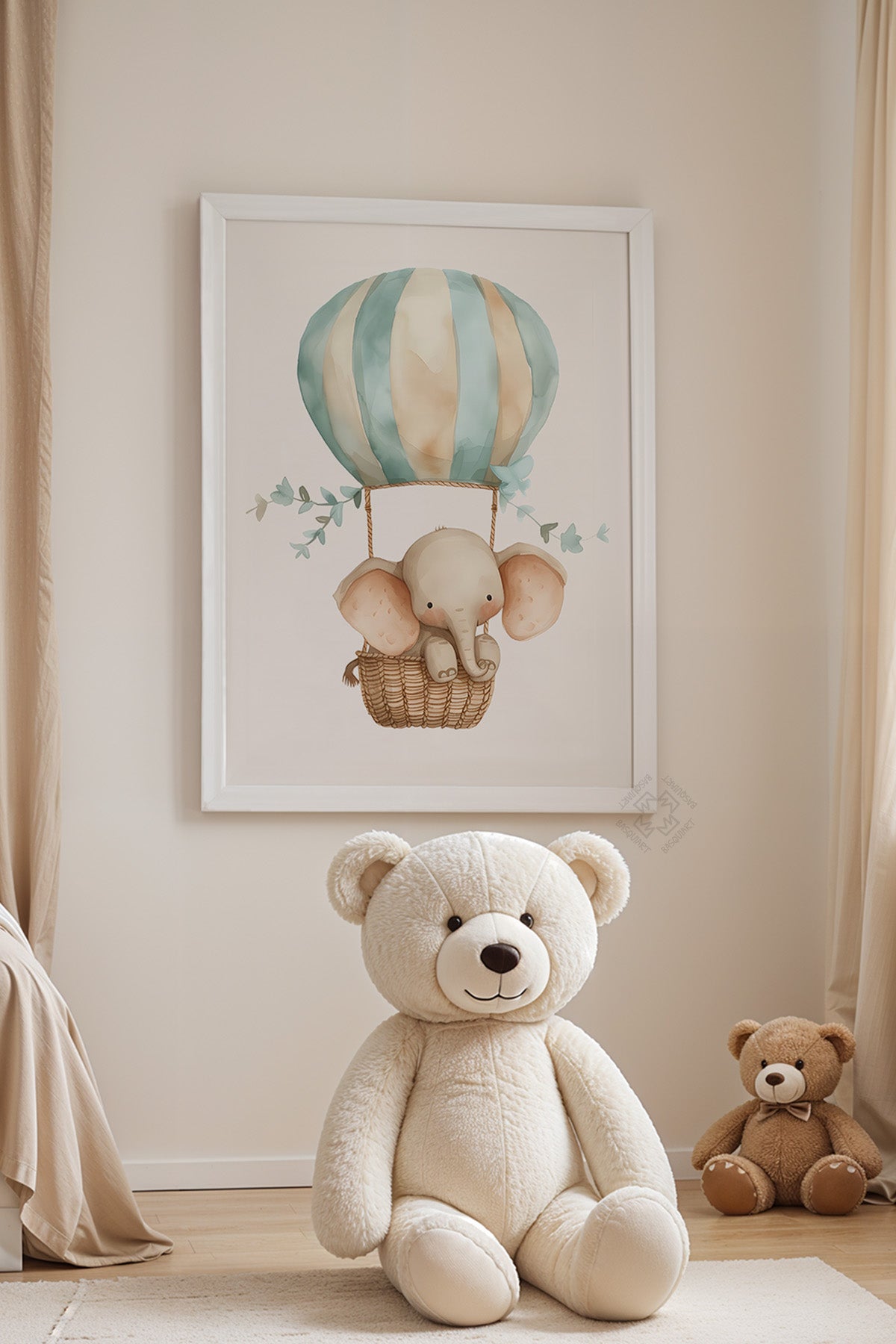 Çocuk Odası, Bebek Odası Beyaz Çerçeveli Poster, Tablo No:46