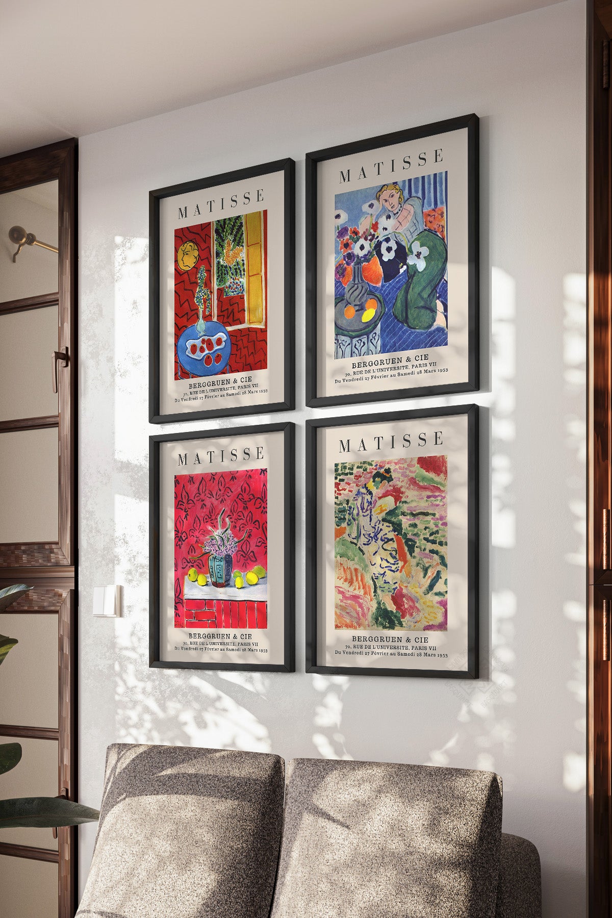 Matisse 4'lü Siyah Çerçeveli Poster, Tablo Seti No:54