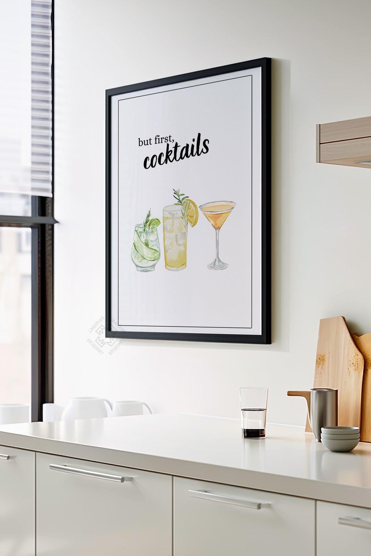 Kokteyl Serisi Siyah Çerçeveli Poster, Tablo, Cafe, Restoran, Mutfak Duvar Dekoru No:33