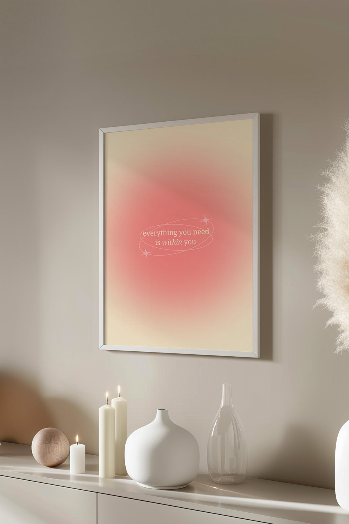 Aura Serisi Beyaz Çerçeveli Poster, Tablo No:172