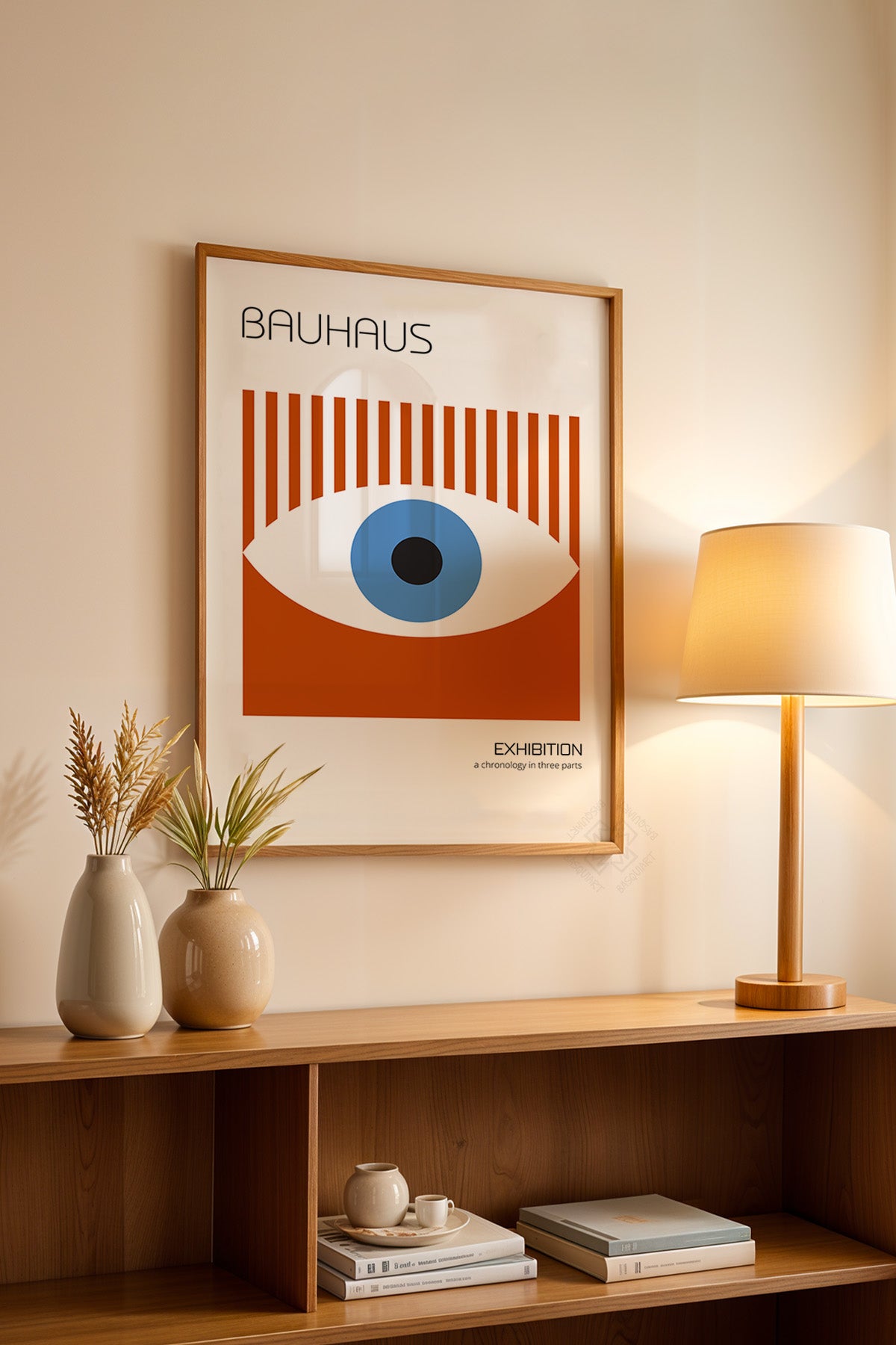 Bauhaus Serisi Ahşap Çerçeveli Poster, Tablo No:110