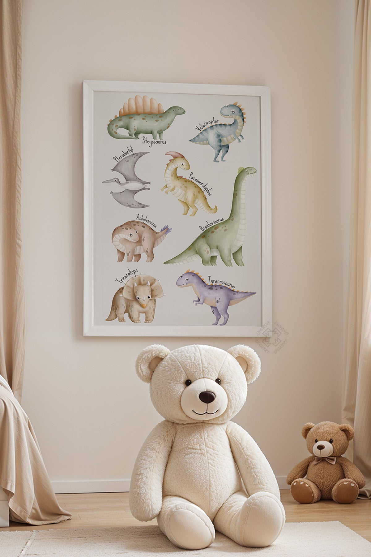Çocuk Odası, Bebek Odası Beyaz Çerçeveli Poster, Tablo No:33