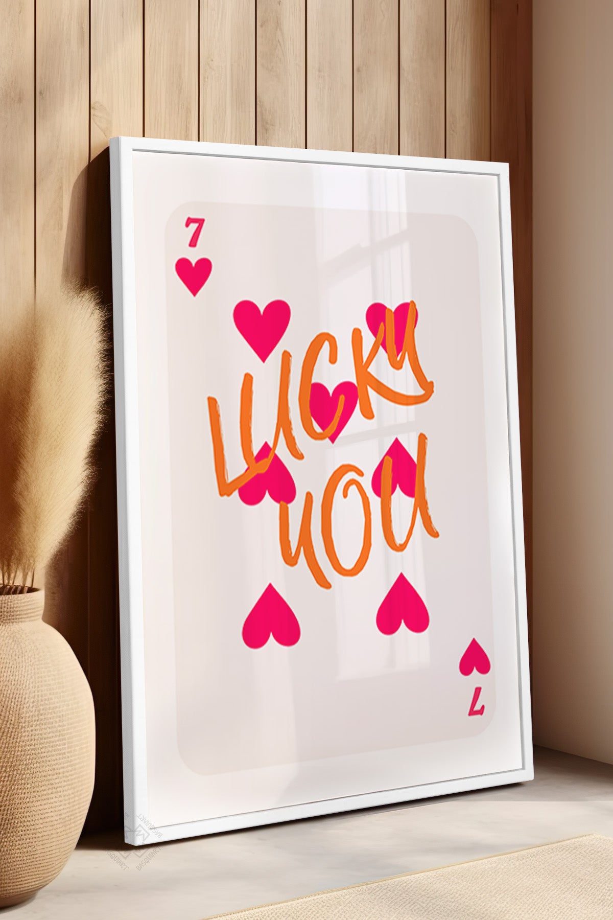 Lucky You Serisi Beyaz Çerçeveli Poster, Tablo Duvar Dekoru No:126