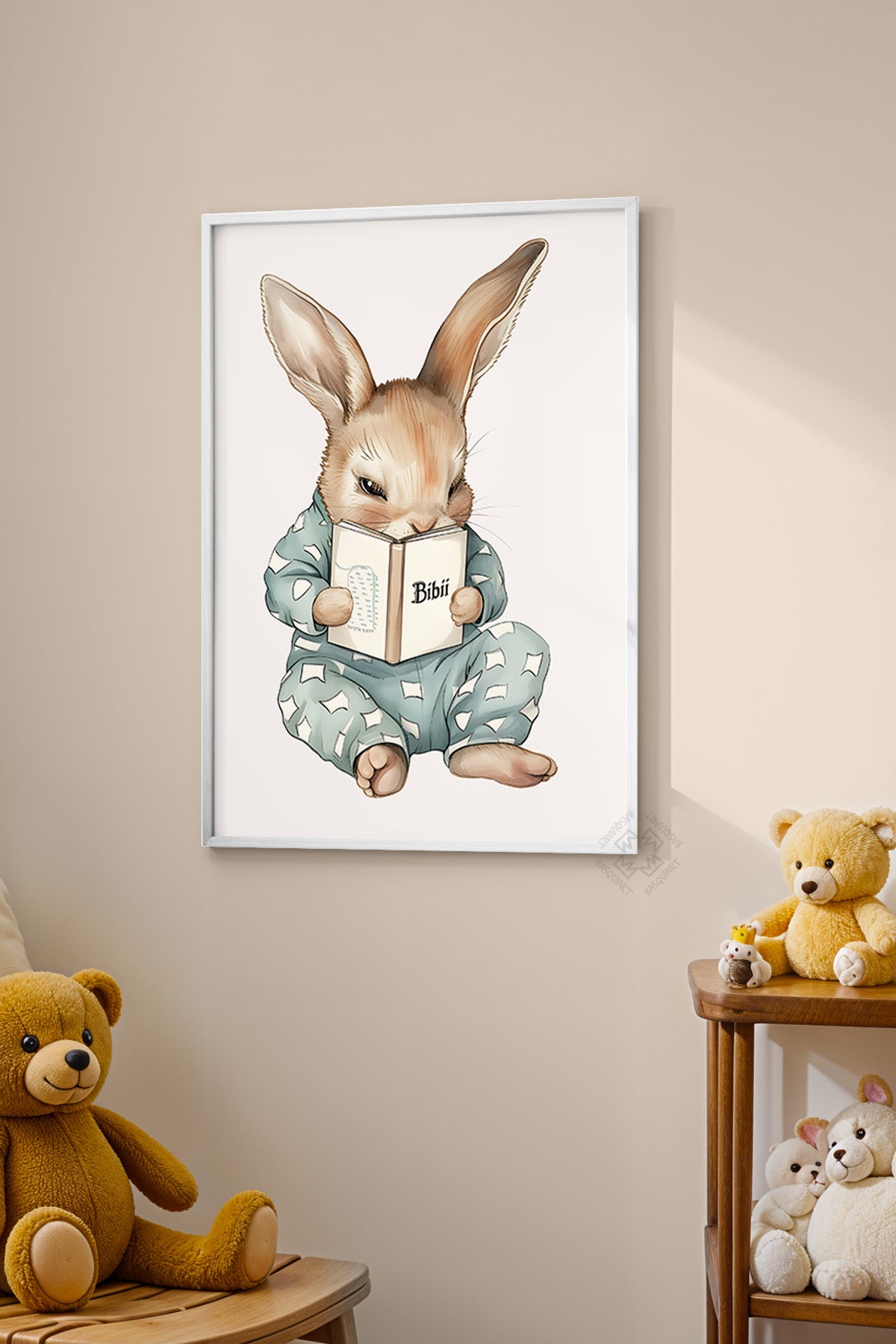 Çocuk Odası, Bebek Odası Beyaz Çerçeveli Poster, Tablo No:78