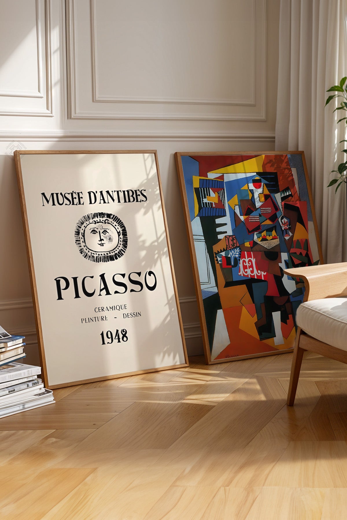 Picasso 2'li Ahşap Çerçeveli Poster, Sanatsal Tablo Seti No:11
