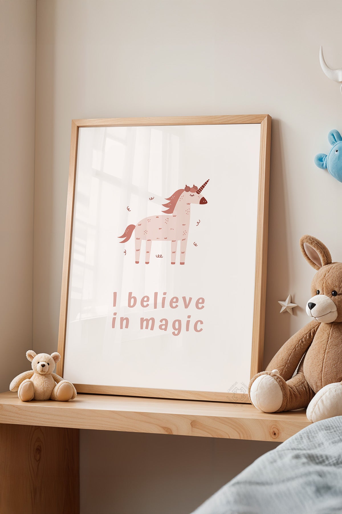 Çocuk Odası, Bebek Odası Ahşap Çerçeveli Poster, Tablo No:21