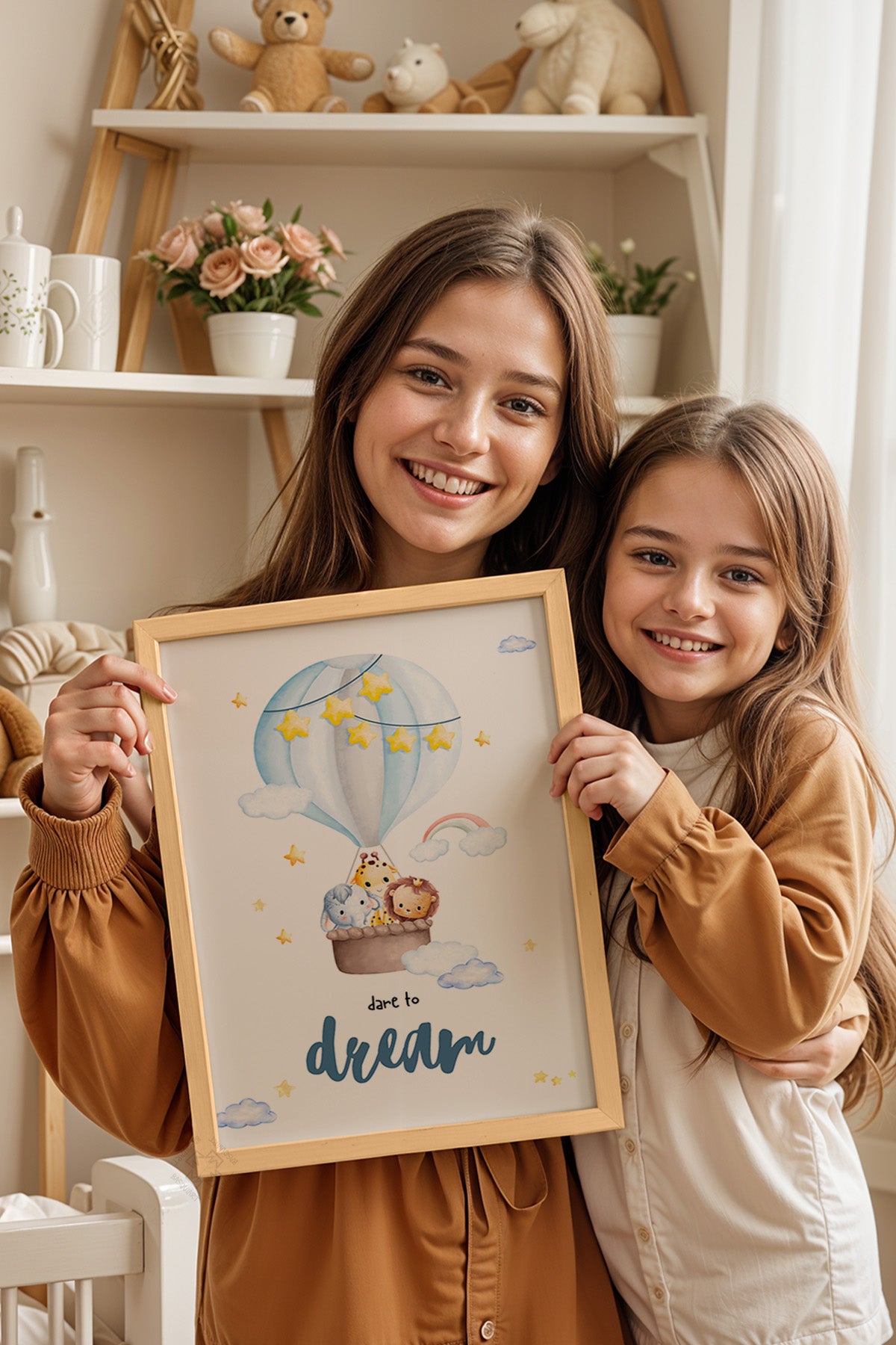 Çocuk Odası, Bebek Odası Ahşap Çerçeveli Poster, Tablo No:23