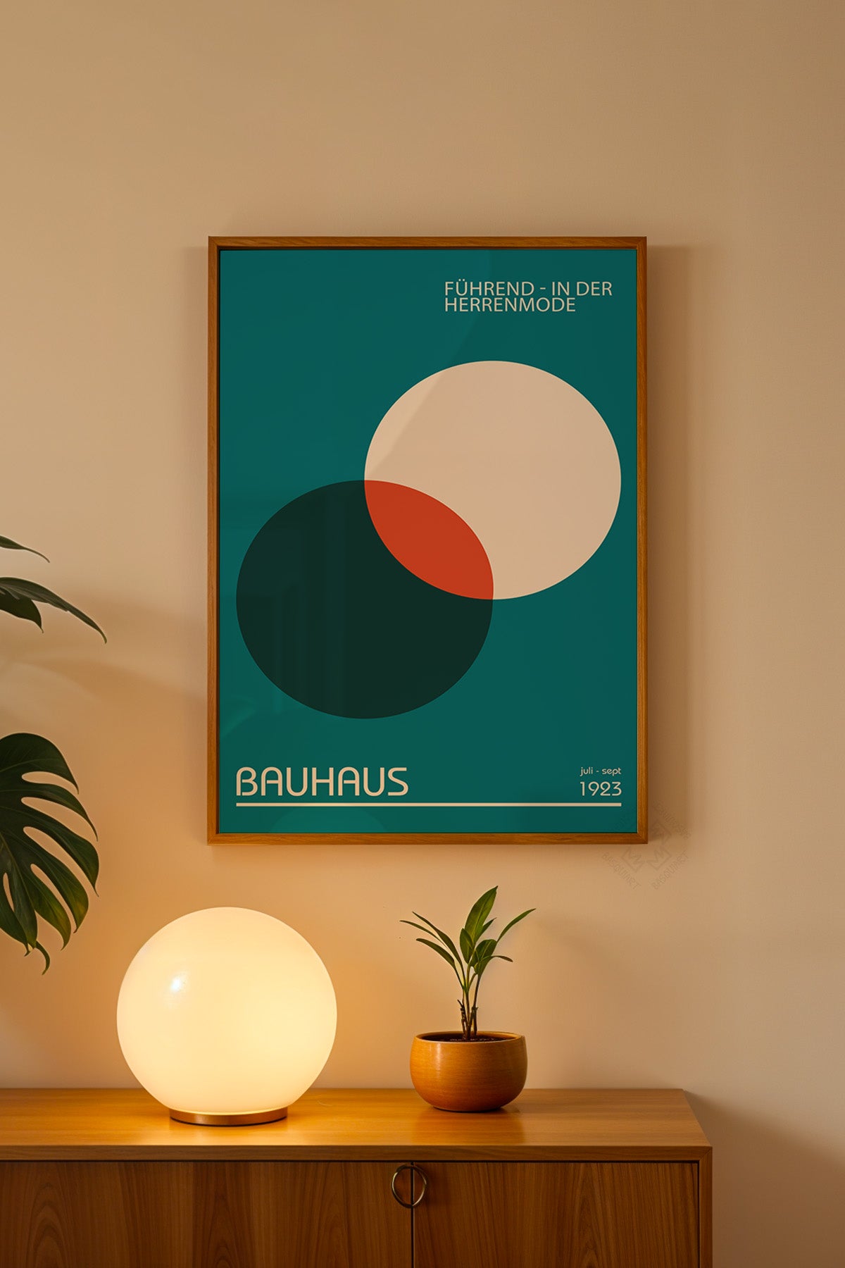 Bauhaus Serisi Ahşap Çerçeveli Poster, Tablo No:18