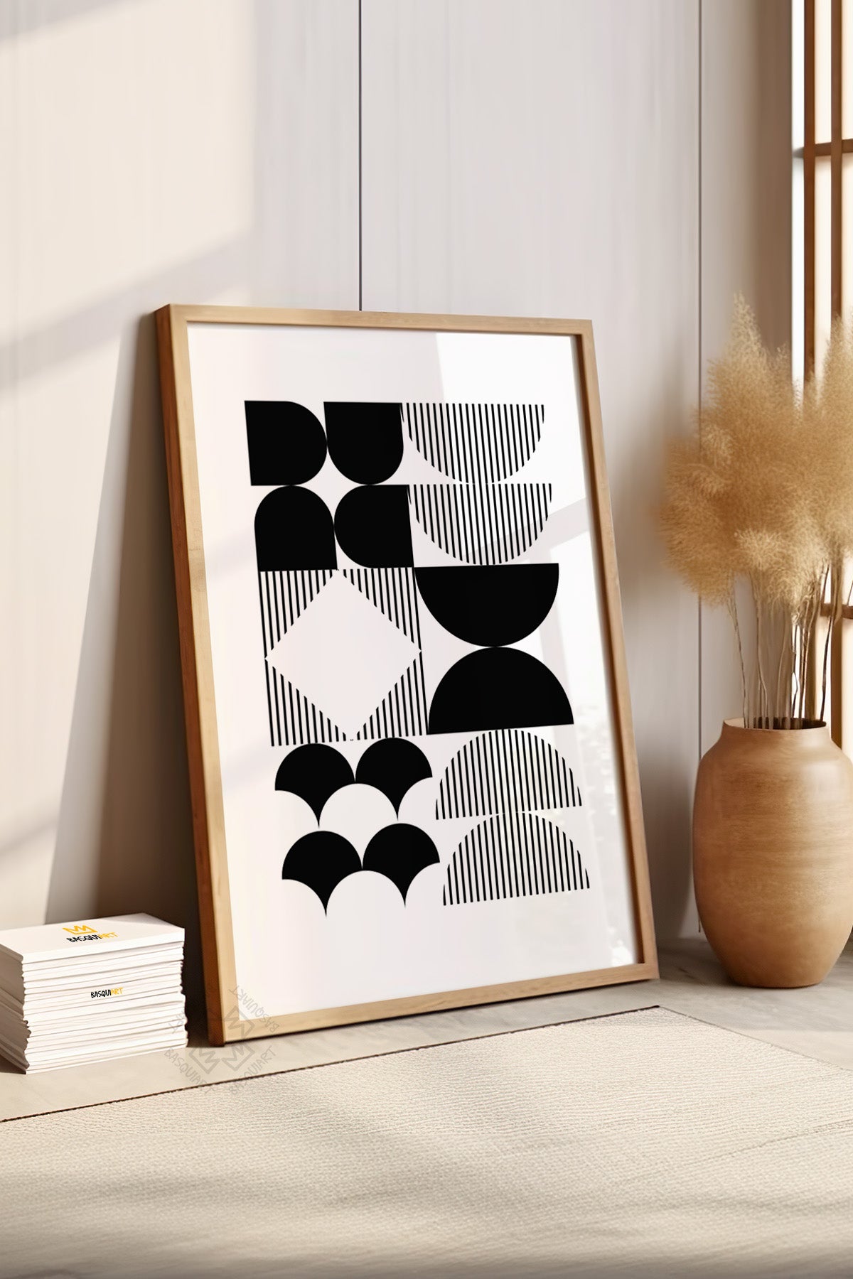 Bauhaus Serisi Ahşap Çerçeveli Poster, Tablo No:108