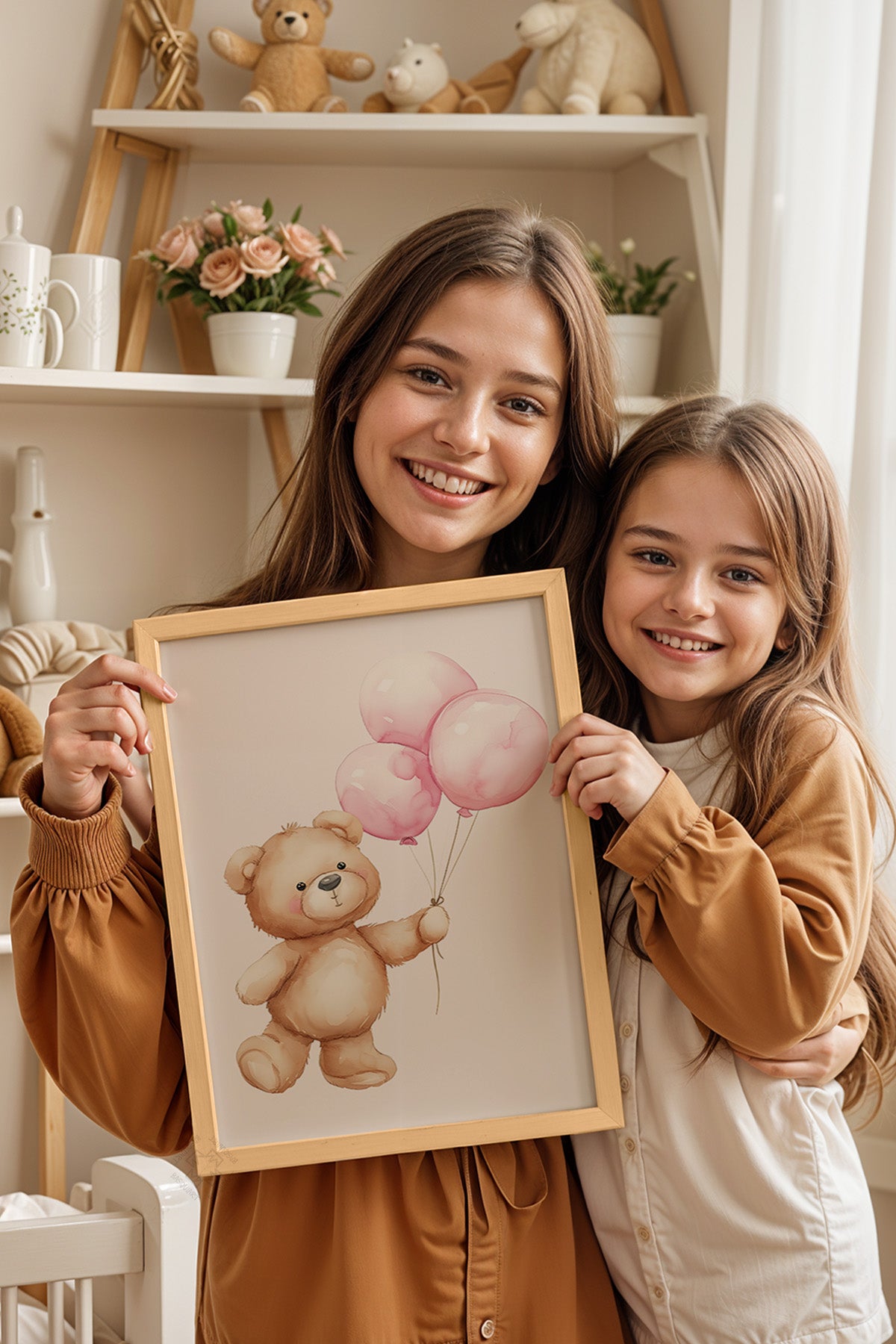 Çocuk Odası, Bebek Odası Ahşap Çerçeveli Poster, Tablo No:53