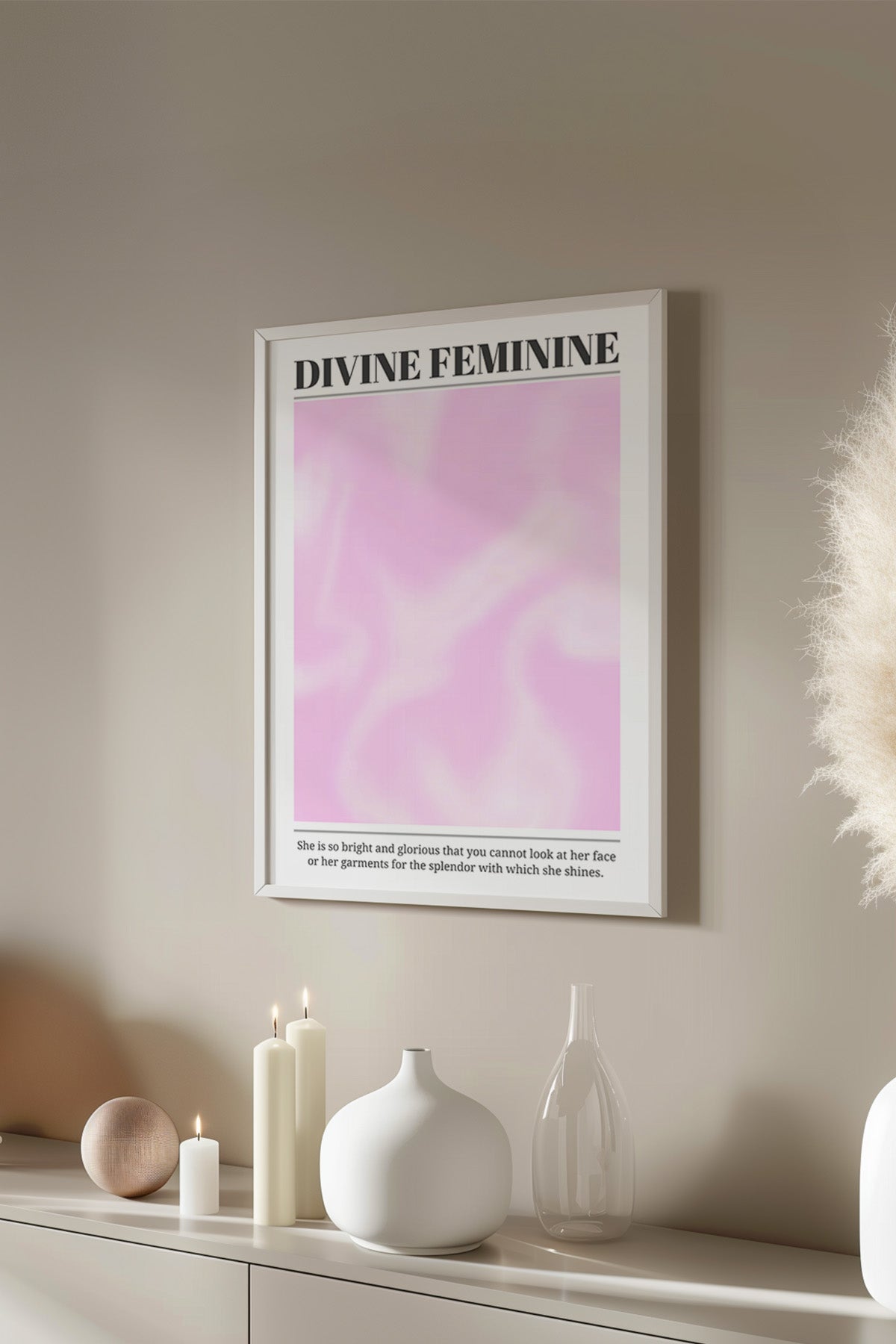 Aura Serisi Beyaz Çerçeveli Poster, Tablo No:133