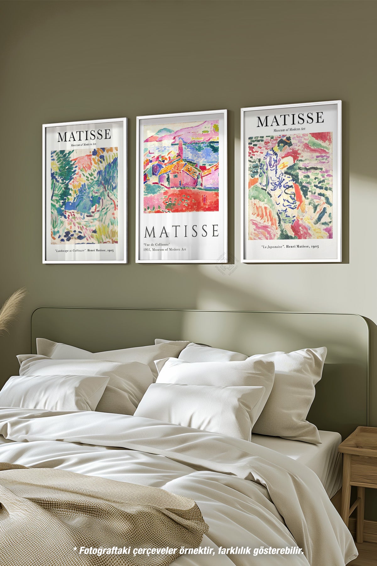 Dekoratif Matisse 3'lü Beyaz Çerçeveli Poster, Tablo Seti No:37