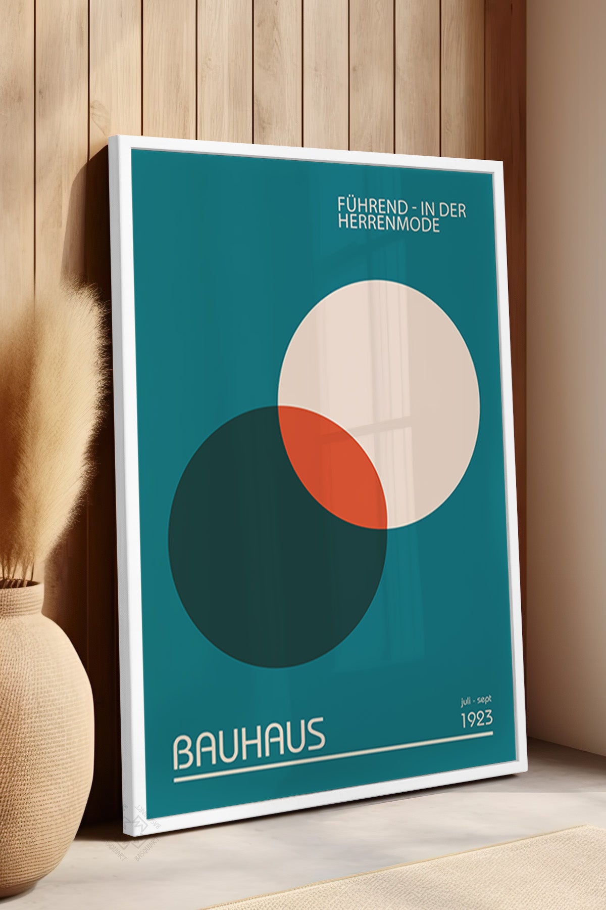 Bauhaus Serisi Beyaz Çerçeveli Poster, Tablo No:18