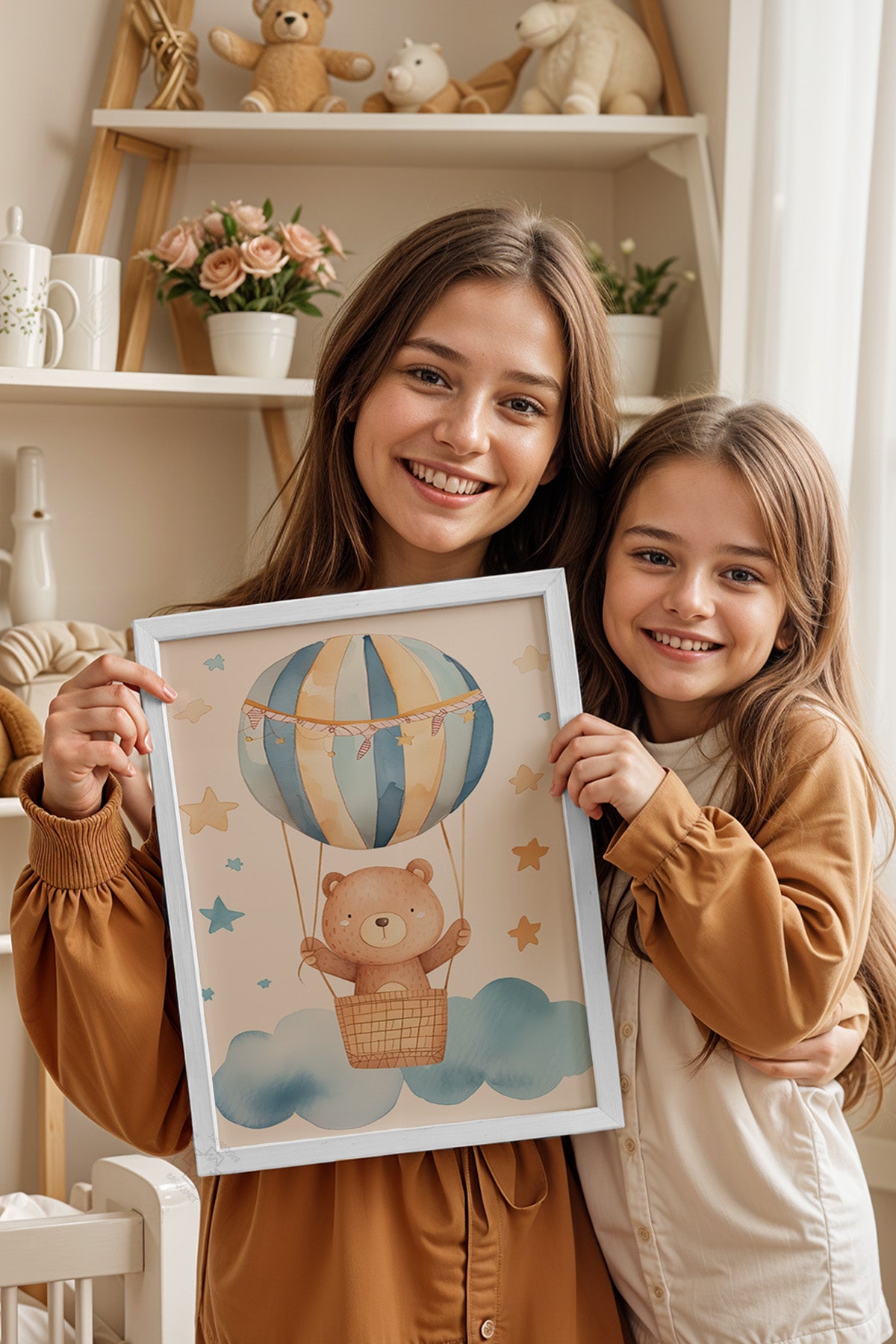 Çocuk Odası, Bebek Odası Beyaz Çerçeveli Poster, Tablo No:85