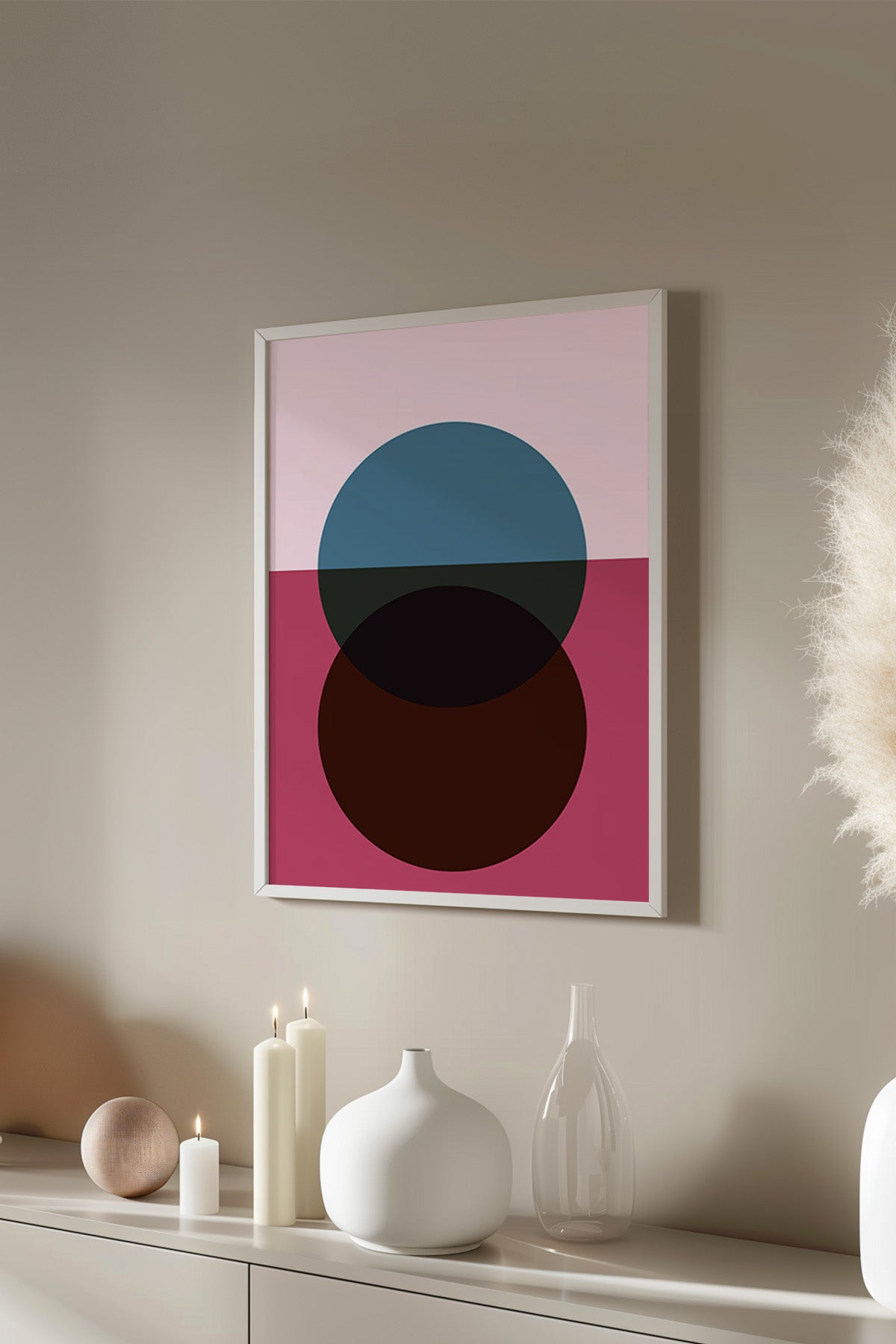 Bauhaus Serisi Beyaz Çerçeveli Poster, Tablo No:73