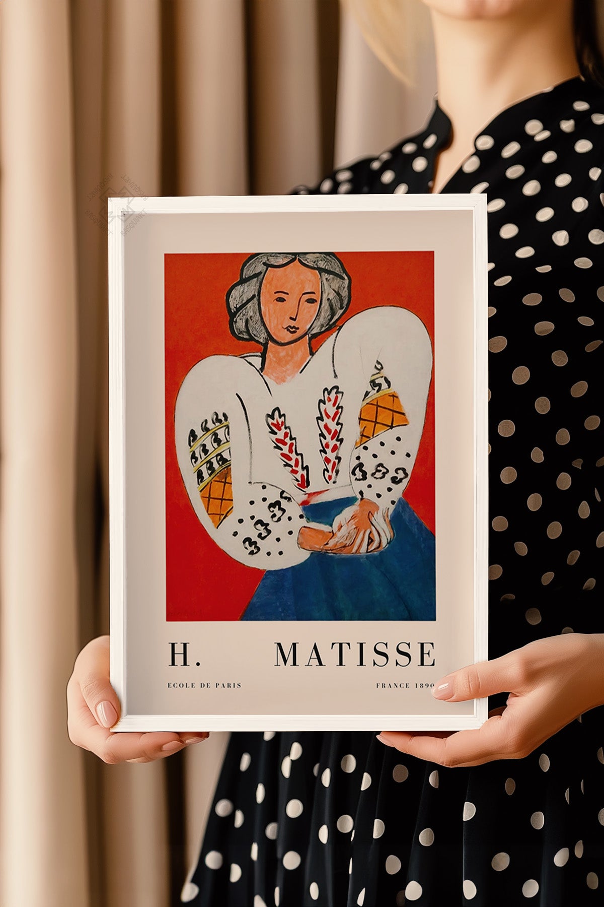 Henri Matisse Serisi Beyaz Çerçeveli Poster, Tablo Duvar Dekoru No:15