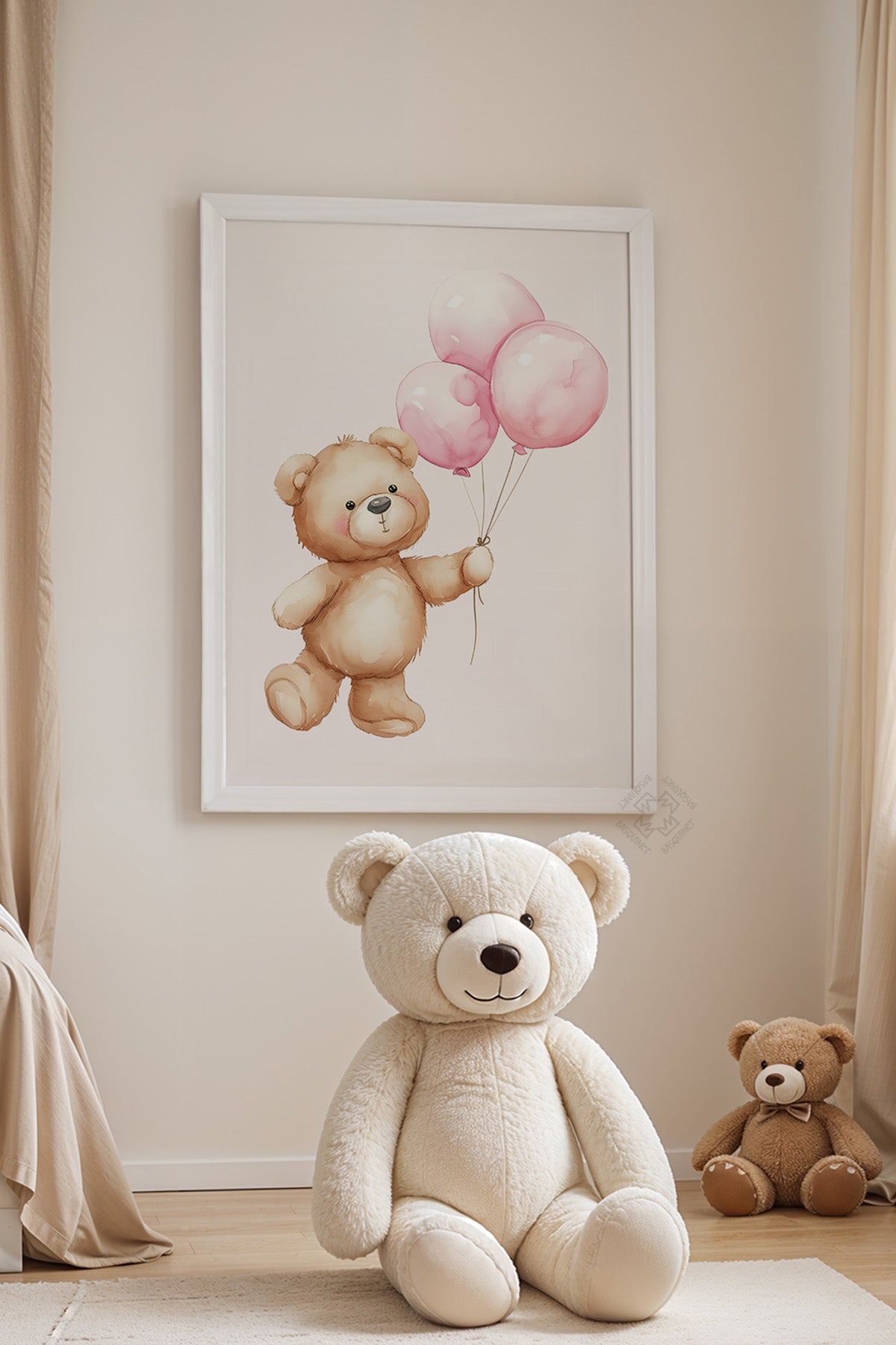 Çocuk Odası, Bebek Odası Beyaz Çerçeveli Poster, Tablo No:53