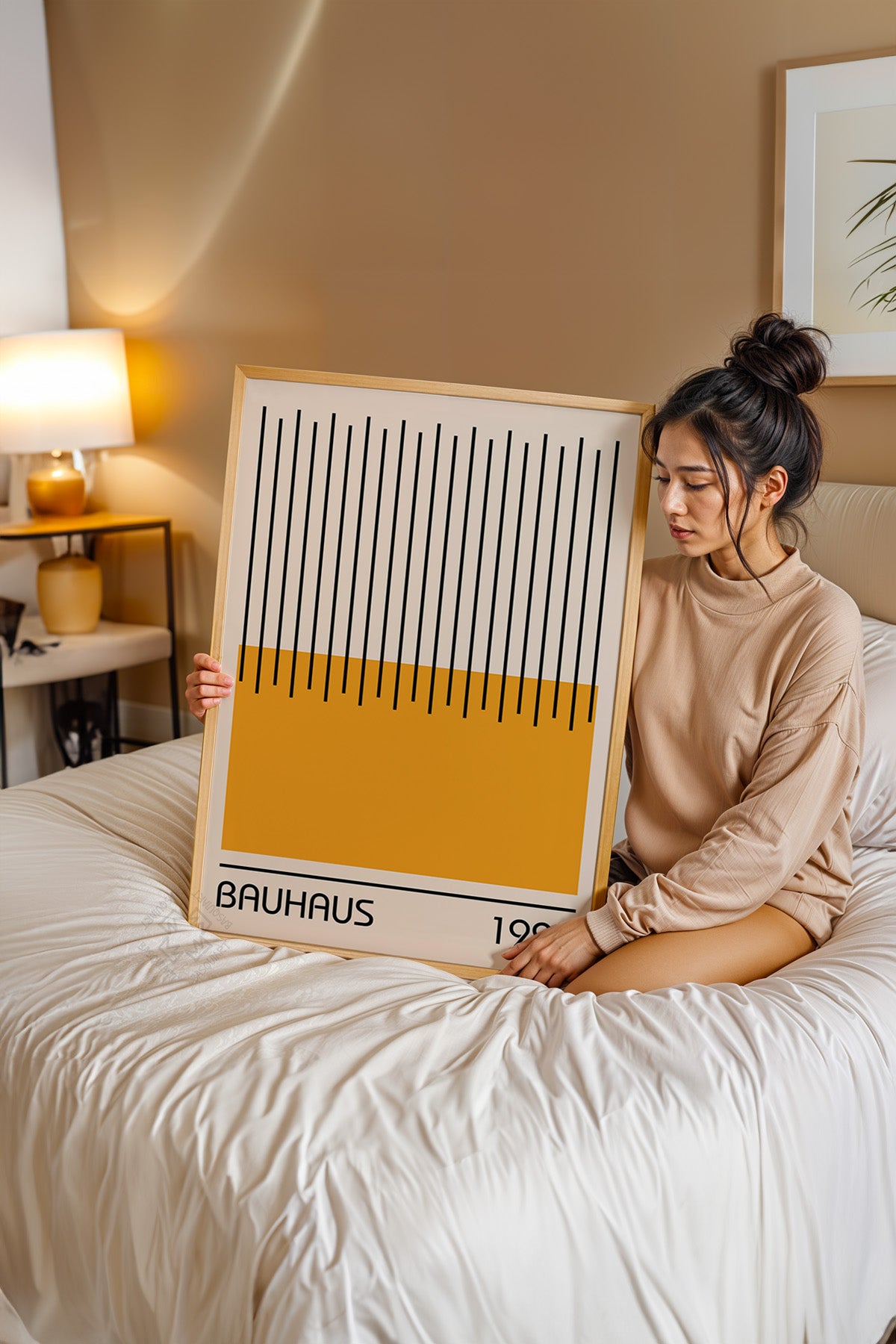 Bauhaus Serisi Ahşap Çerçeveli Poster, Tablo No:23