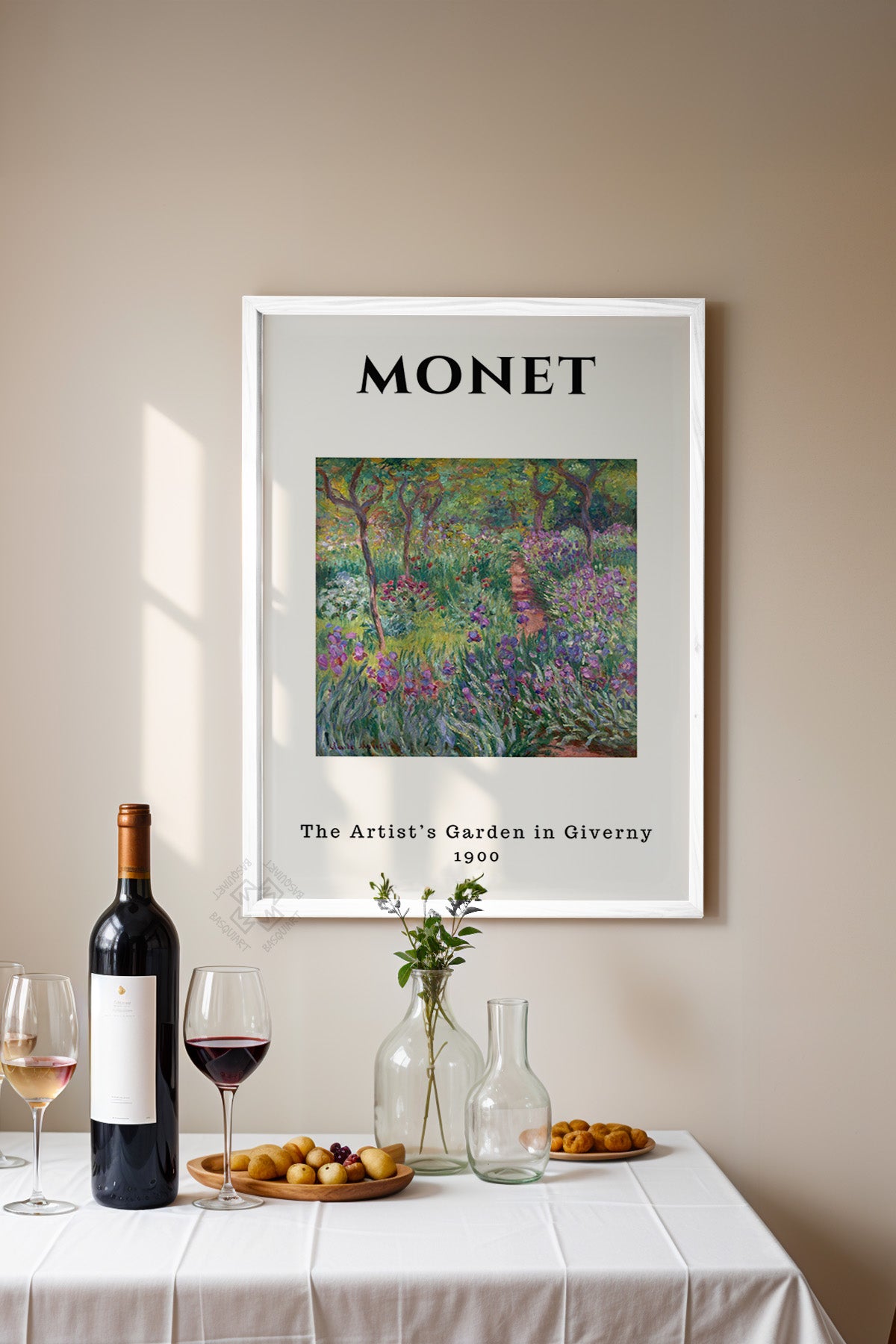 Claude Monet Serisi Beyaz Çerçeveli Poster, Tablo Duvar Dekoru No:21