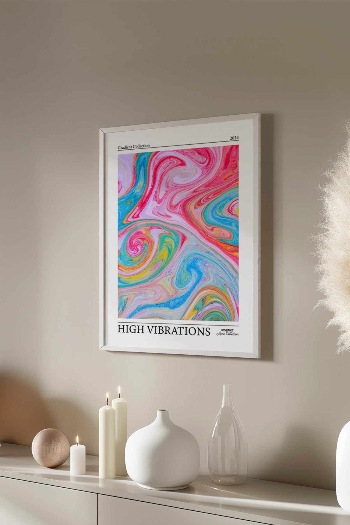 Aura Serisi Beyaz Çerçeveli Poster, Tablo No:50