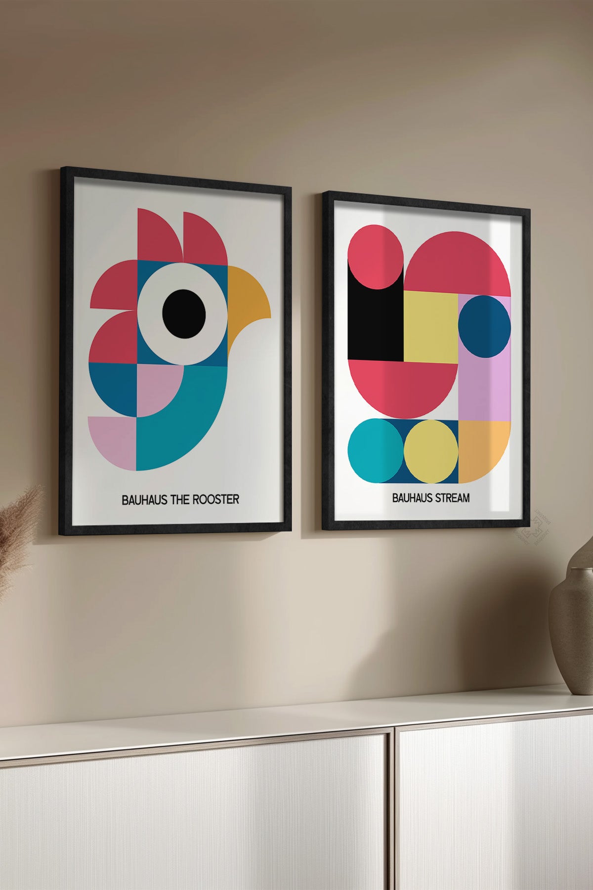 Bauhaus 2'li Siyah Çerçeveli Poster, Tablo Seti No:30